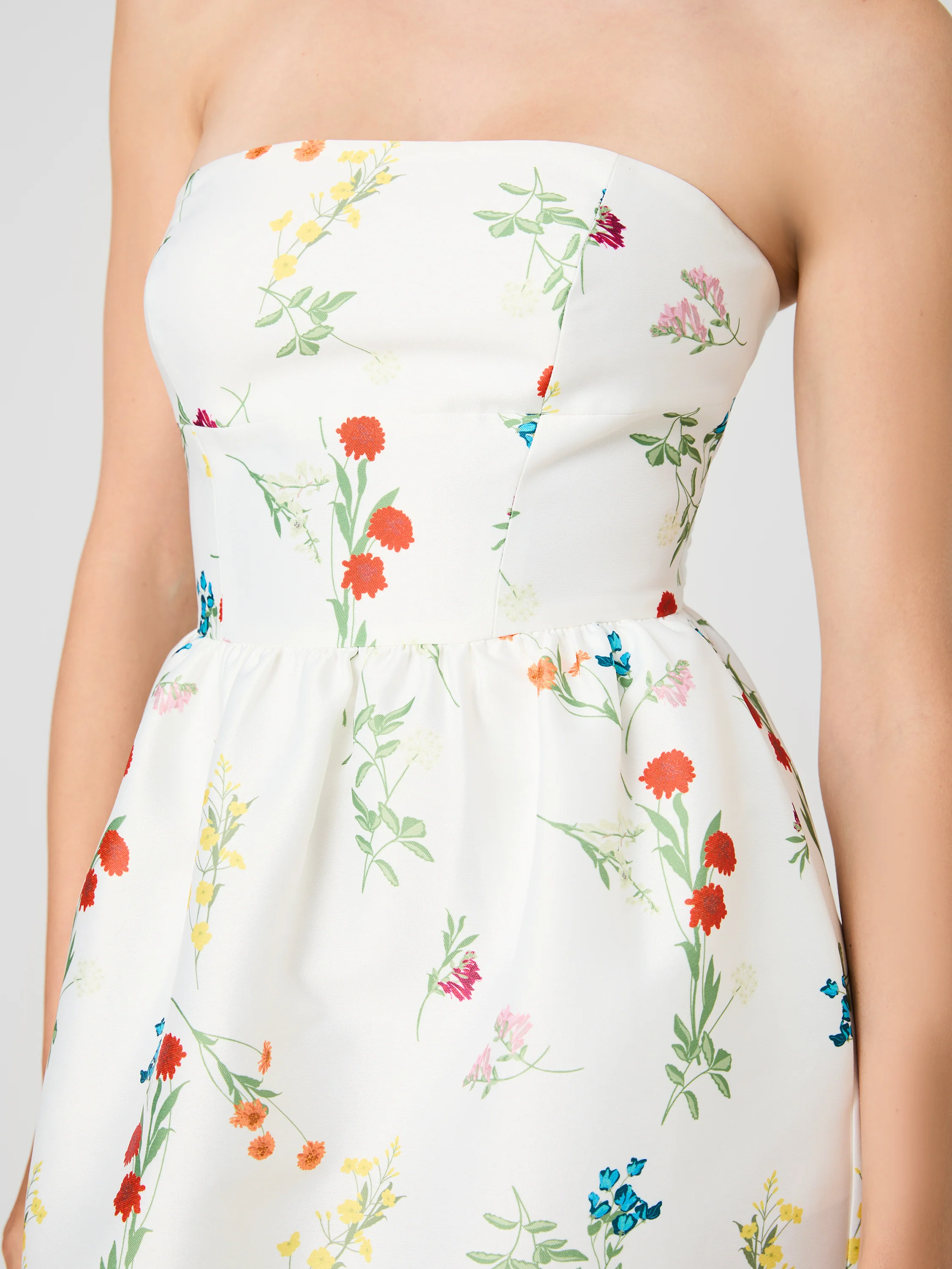 STRUCTURED TAFFETA CHRISTINE STRAPLESS MAXI DRESS - Image 2