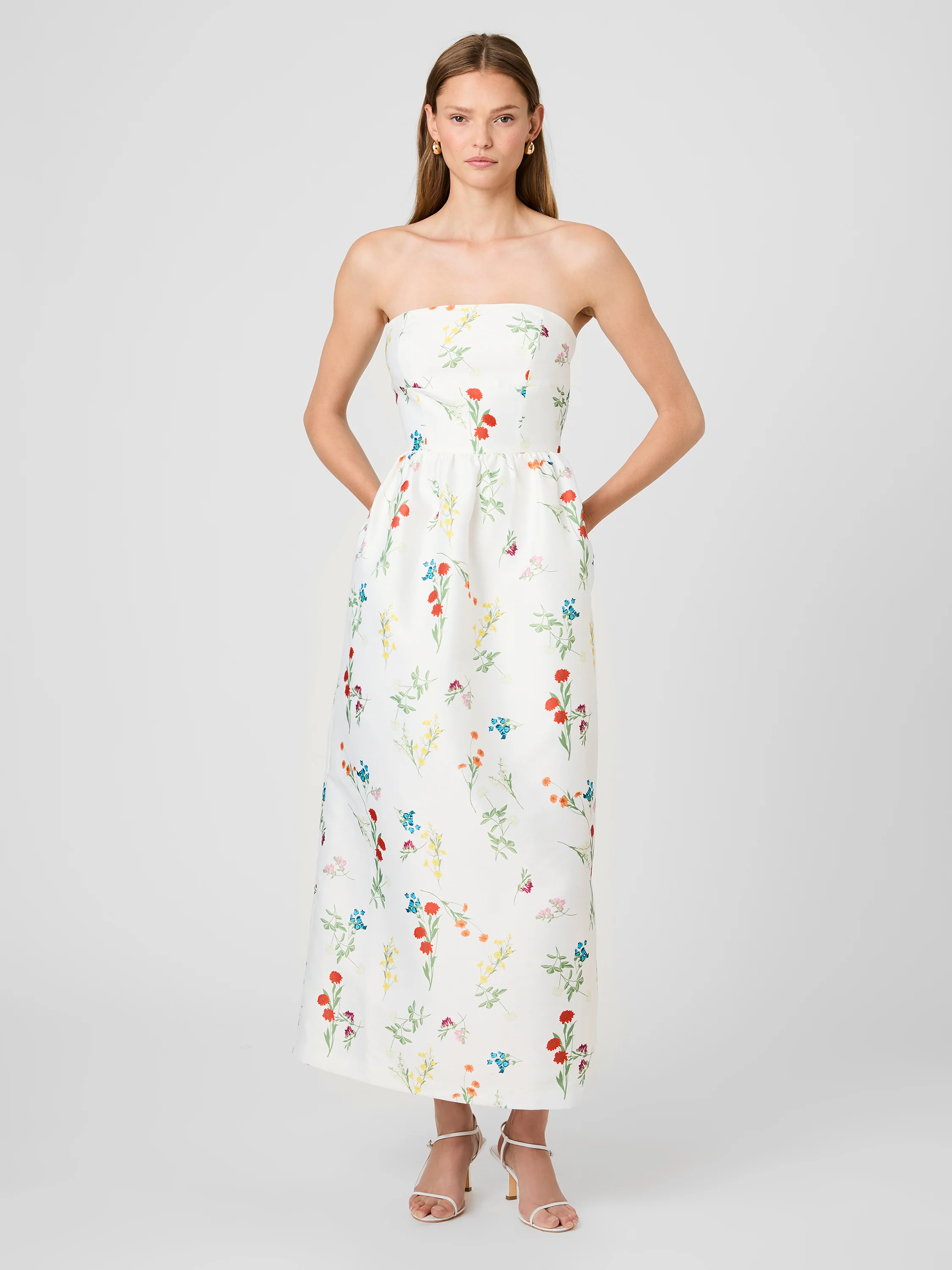 STRUCTURED TAFFETA CHRISTINE STRAPLESS MAXI DRESS - Image 5