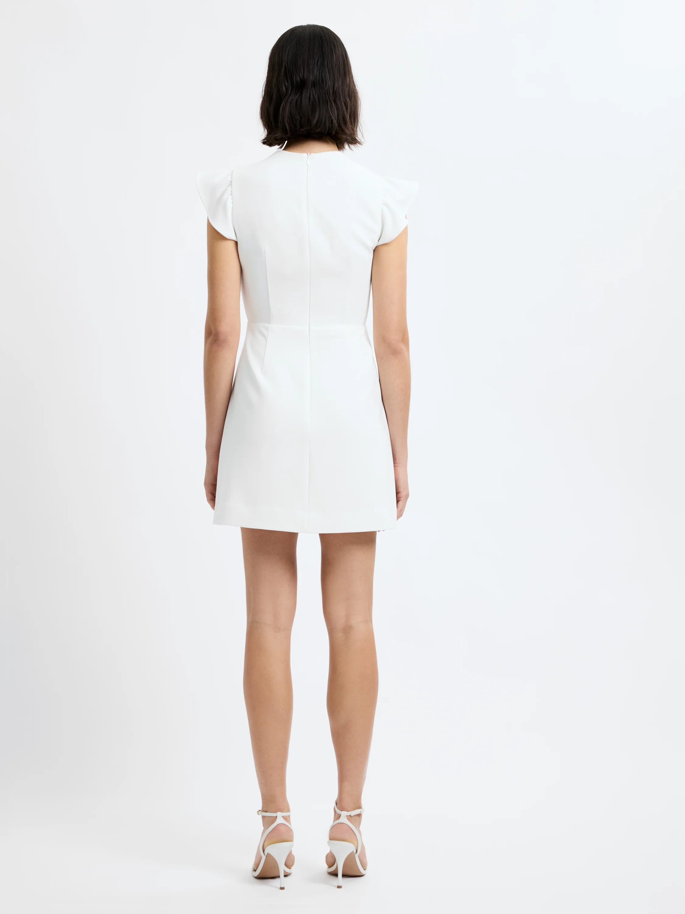 WHISPER SQUARE NECK FLUTTER SLEEVE MINI DRESS - Image 4