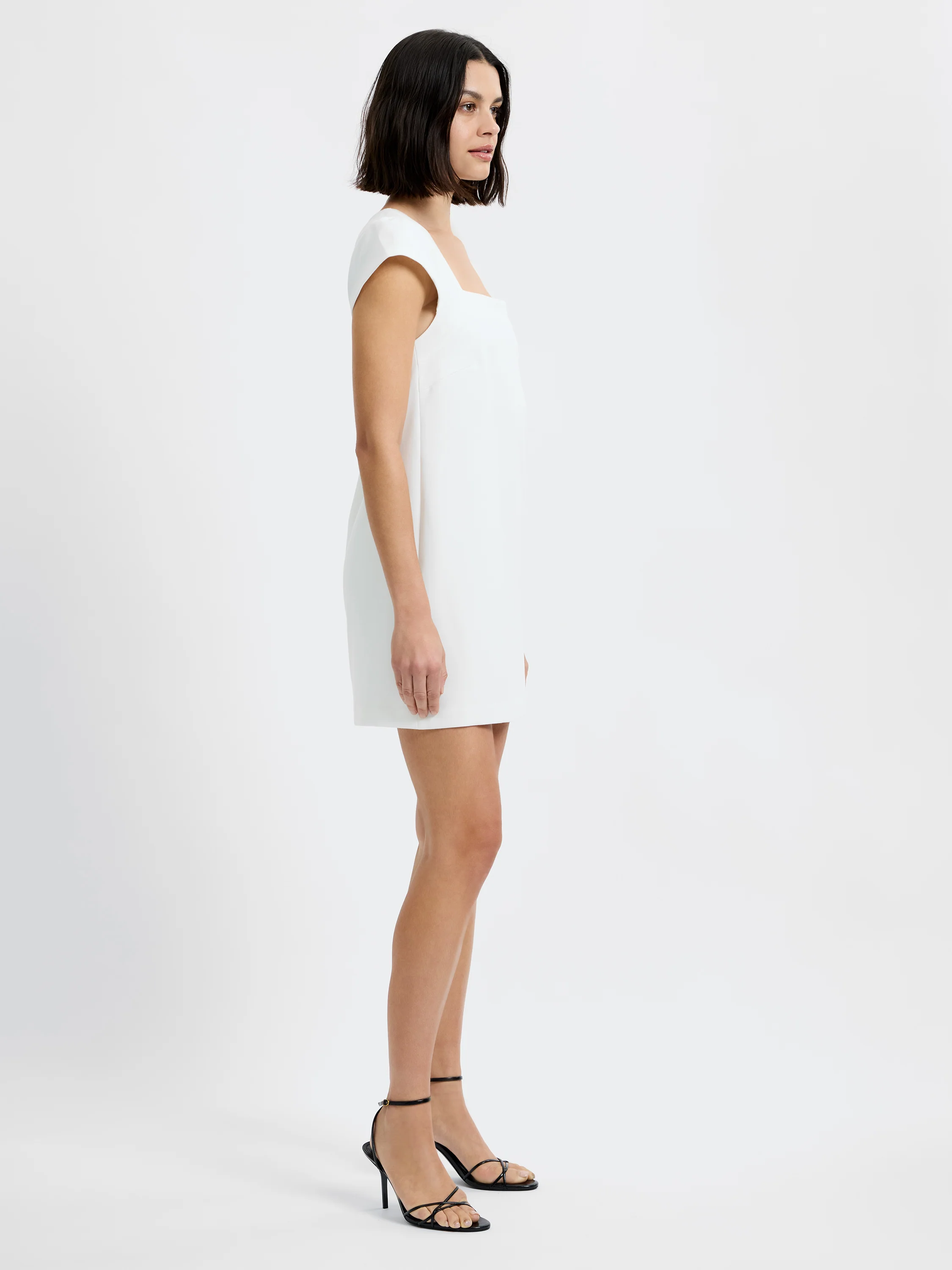 WHISPER SQUARE NECK CAP SLEEVE MINI DRESS - Image 6