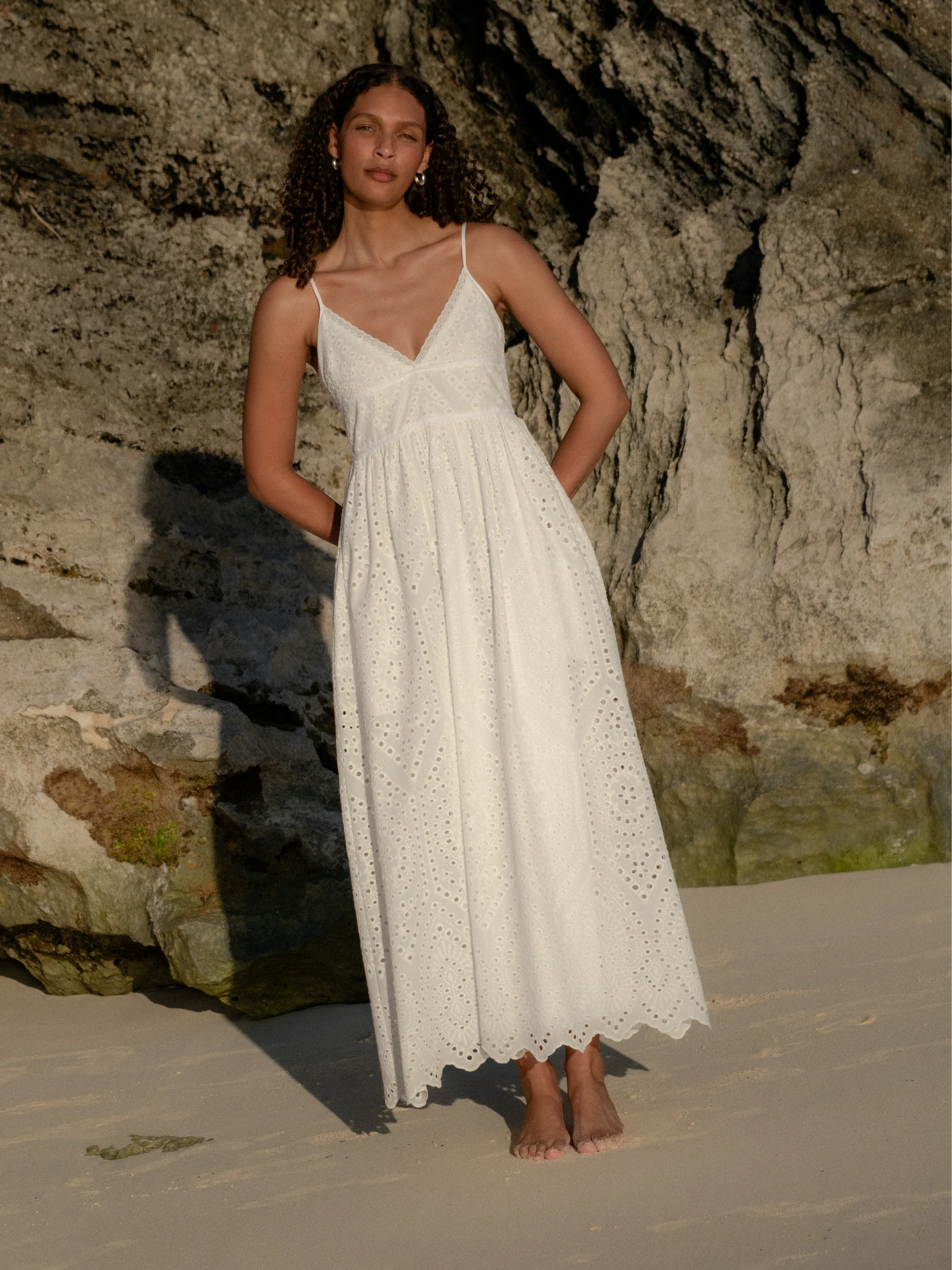 TRINI COTTON EYELET MAXI DRESS
