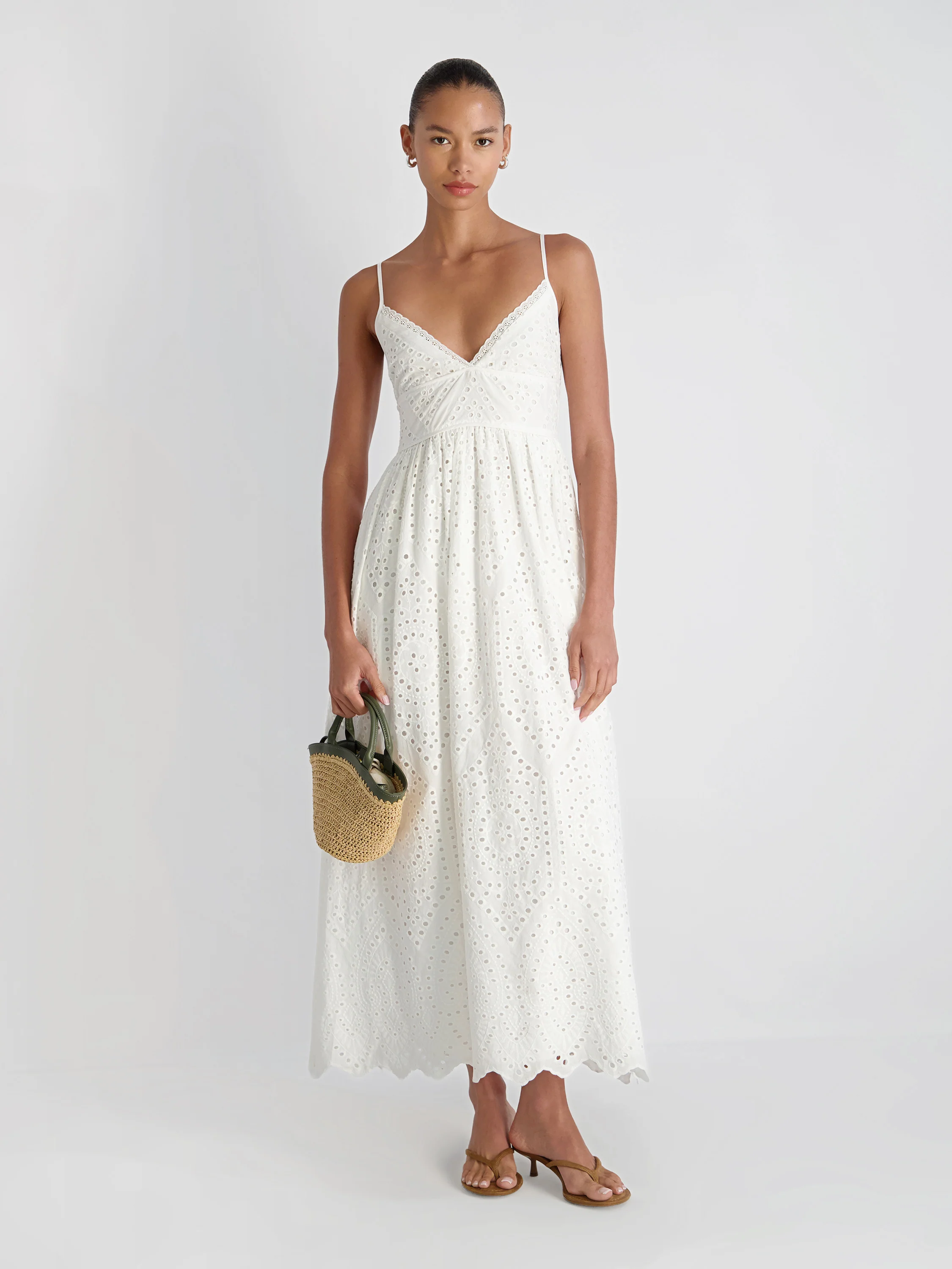 TRINI COTTON EYELET MAXI DRESS - Image 2