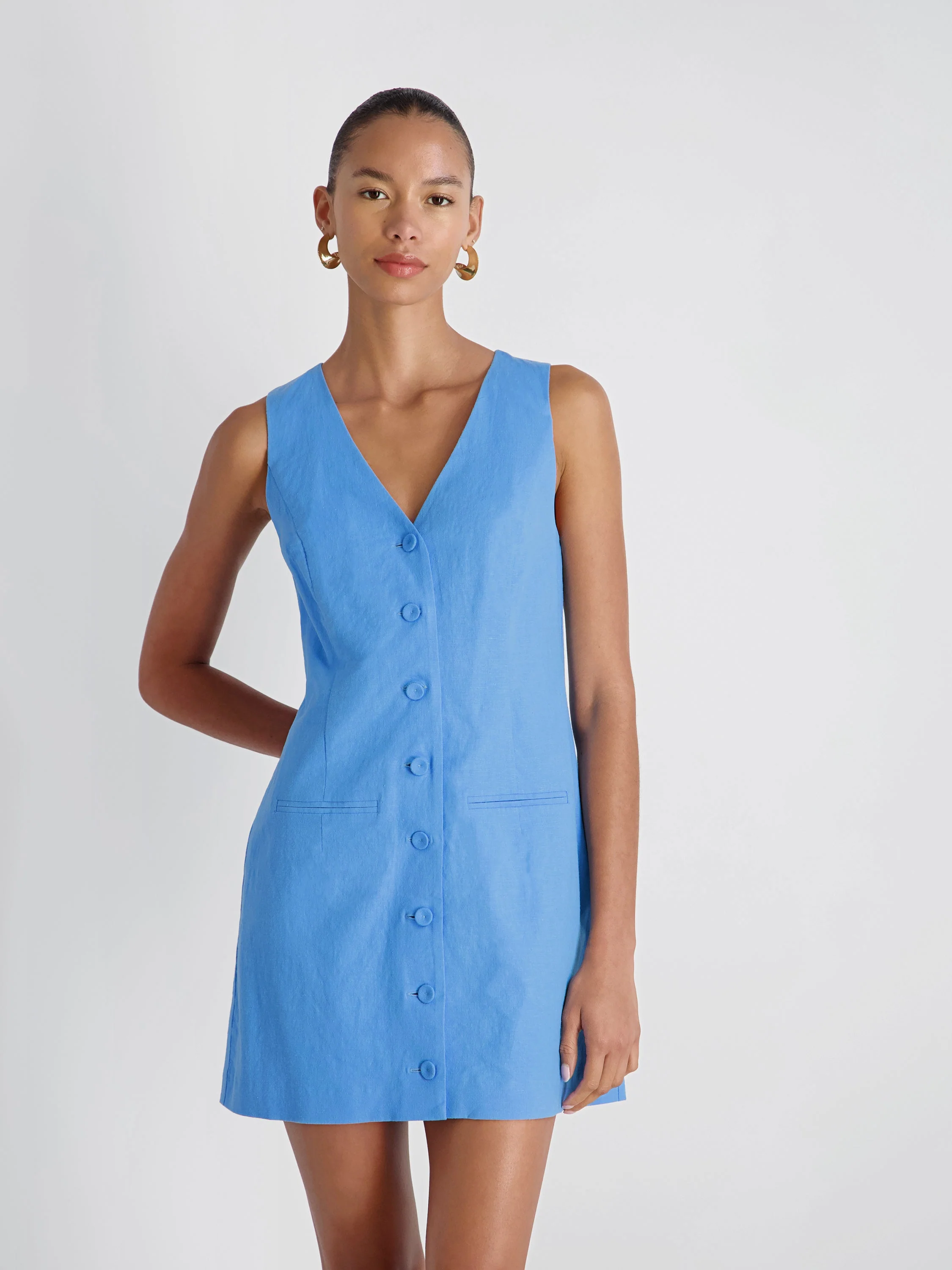 ASPEN LINEN SLEEVELESS A-LINE DRESS - Image 2