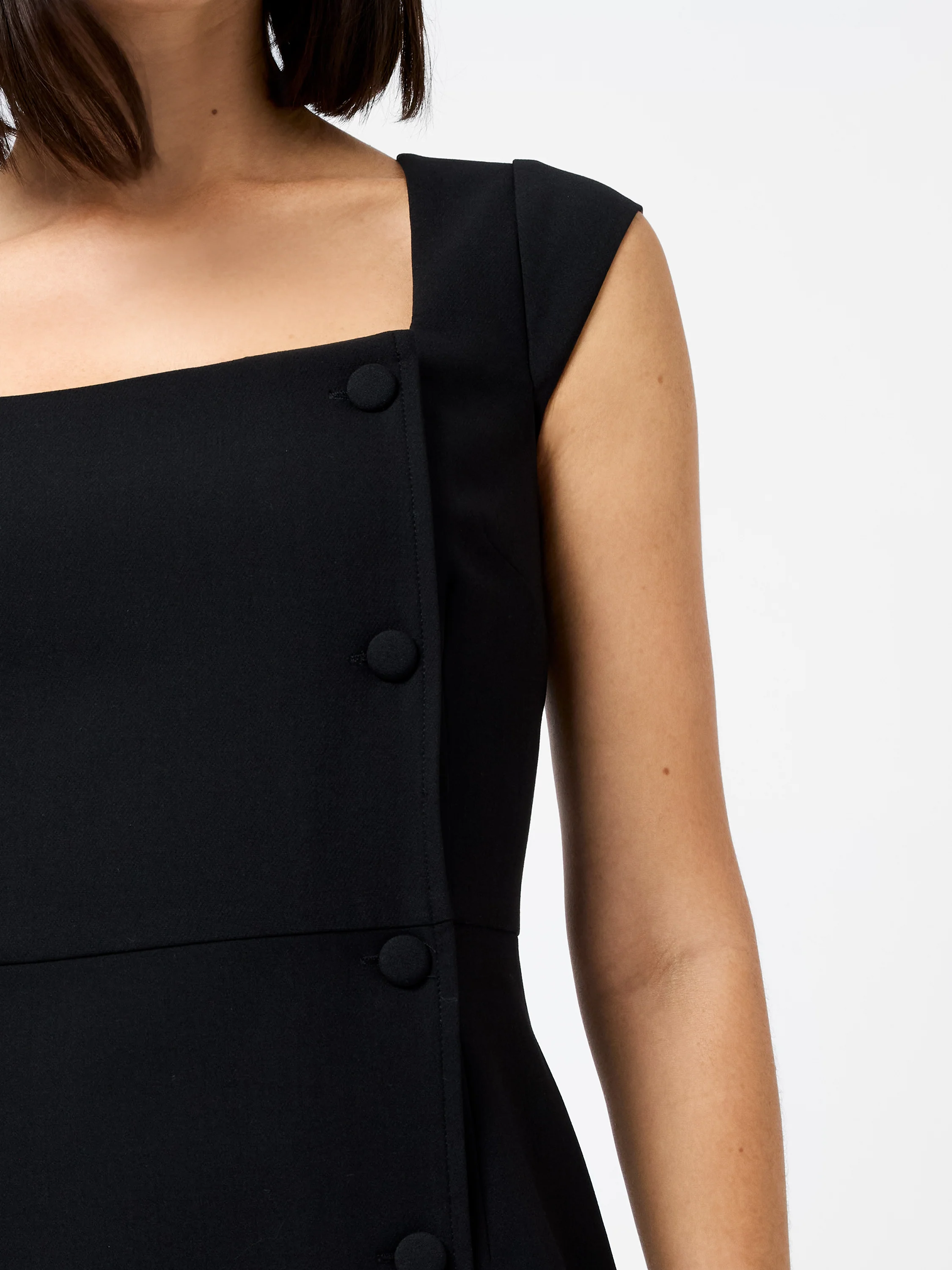 AZRA TWILL SQUARE NECK MINI DRESS - Image 3