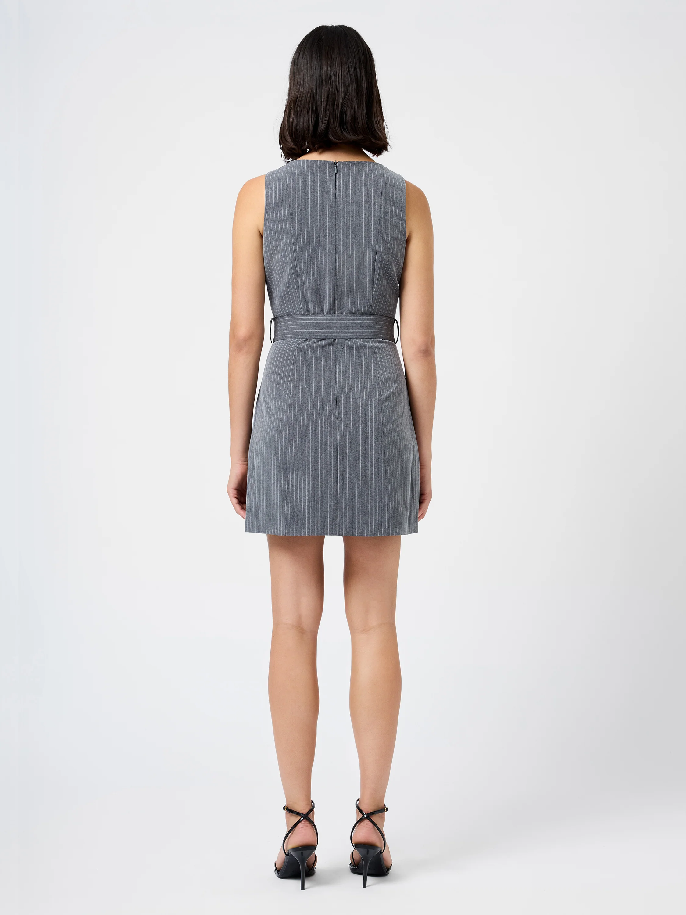 MINKA PINSTRIPE BELTED MINI DRESS - Image 3
