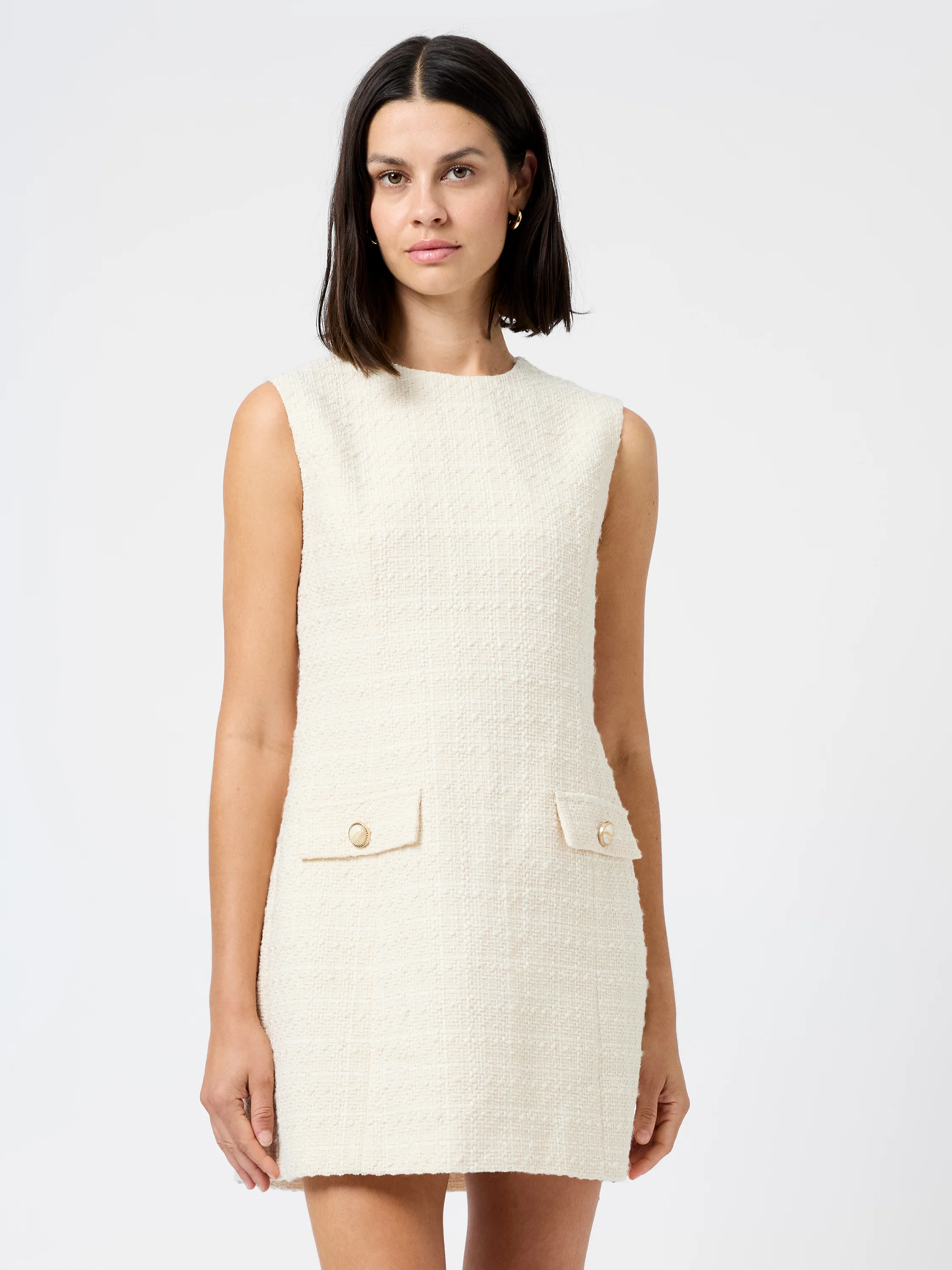 STRUCTURED TWEED MINI DRESS - Image 2