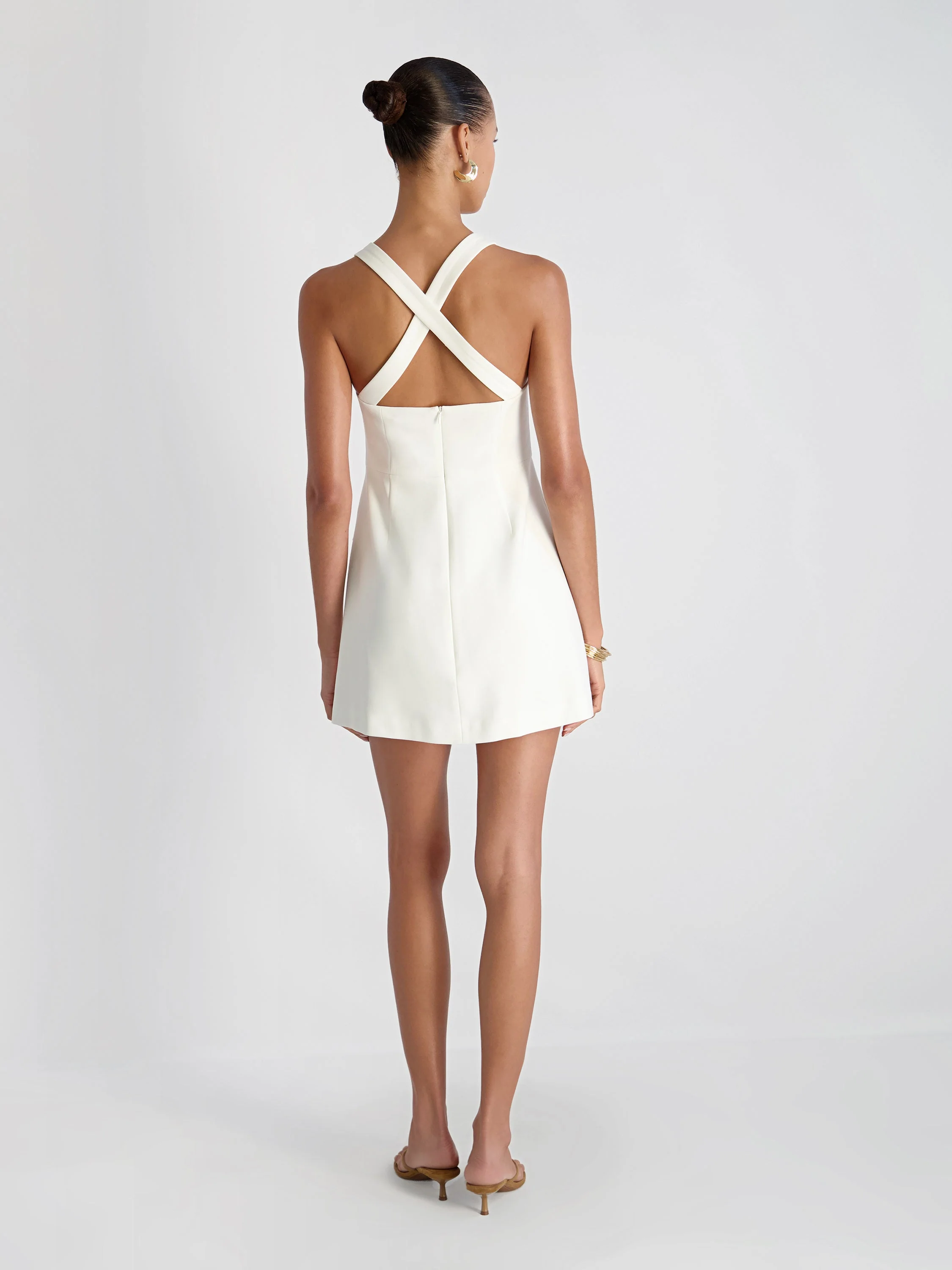 WHISPER CROSS BACK HALTER MINI DRESS - Image 3