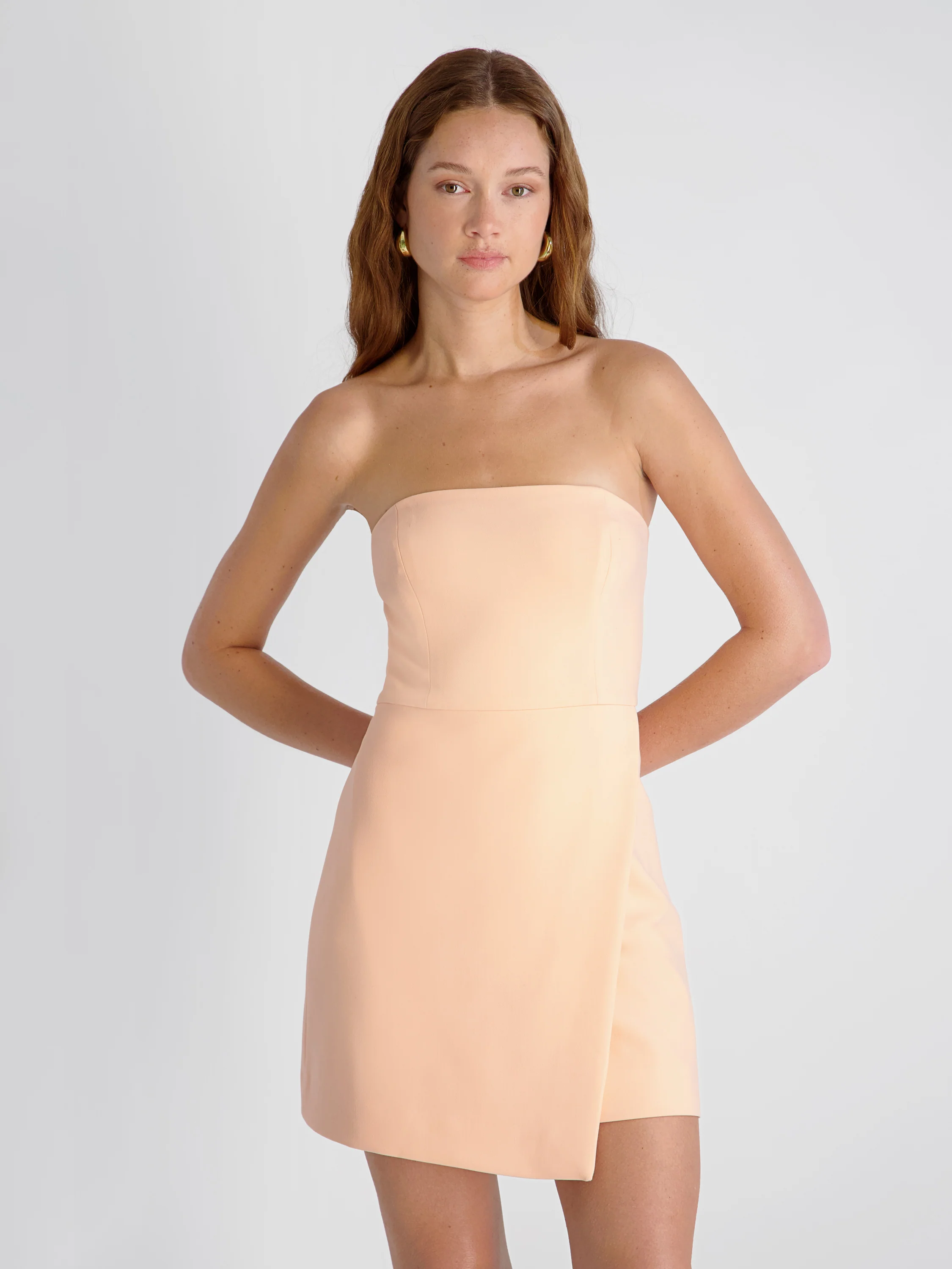 WHISPER STRAPLESS SLIT MINI DRESS - Image 2