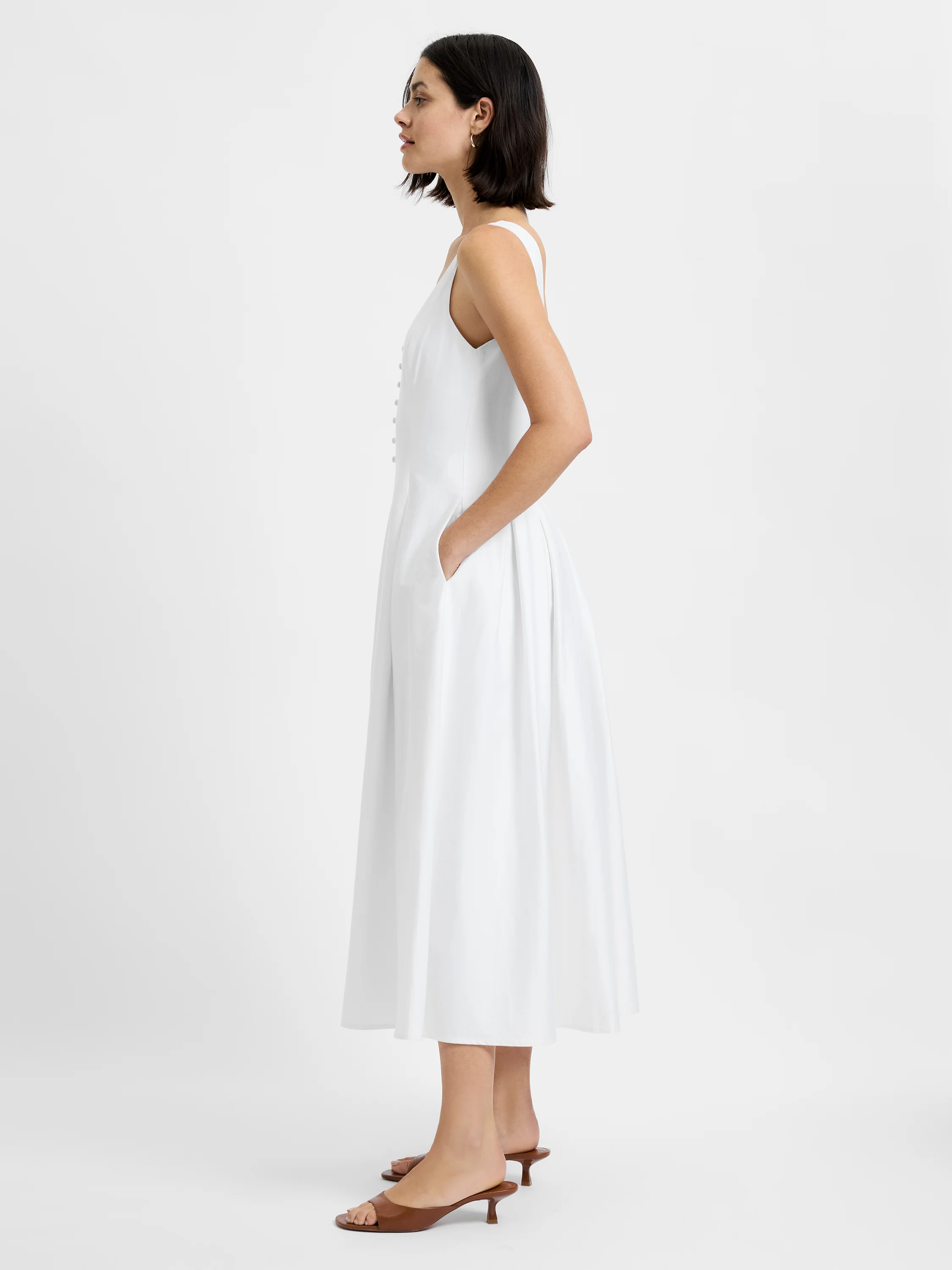 COTTON SATEEN MIDI DRESS - Image 3