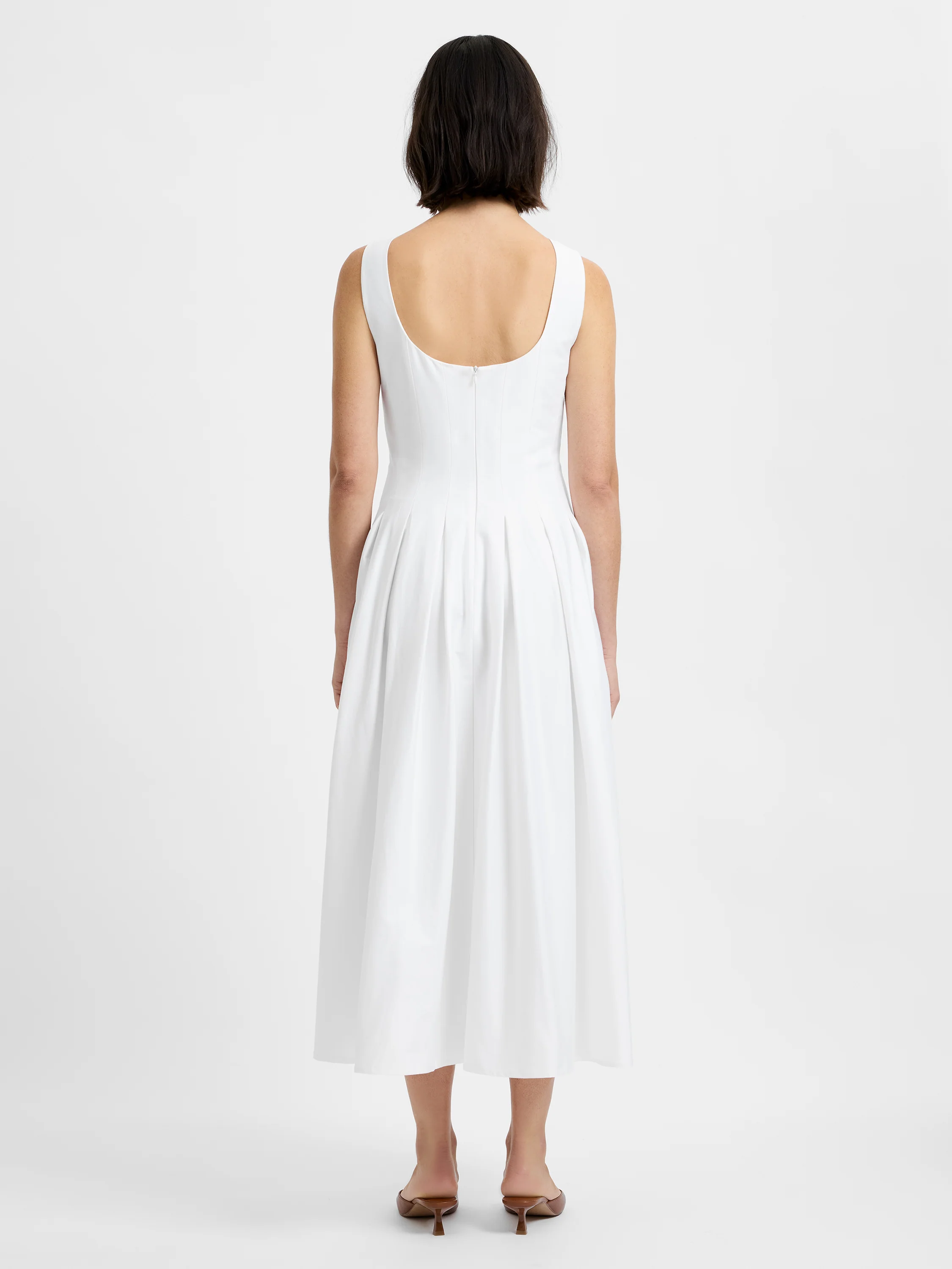 COTTON SATEEN MIDI DRESS - Image 4
