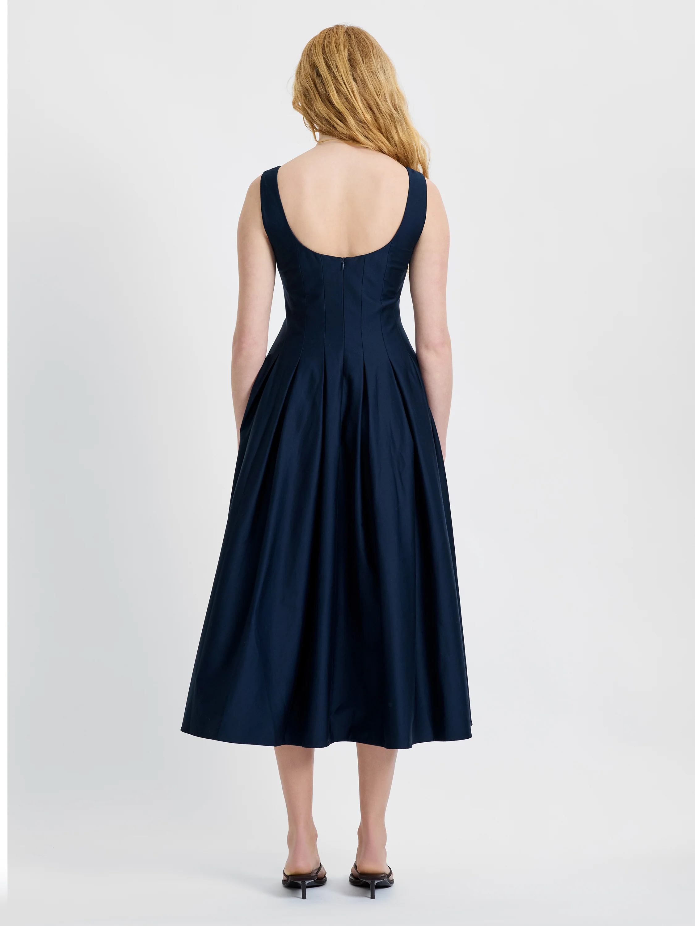 COTTON SATEEN MIDI DRESS - Image 3