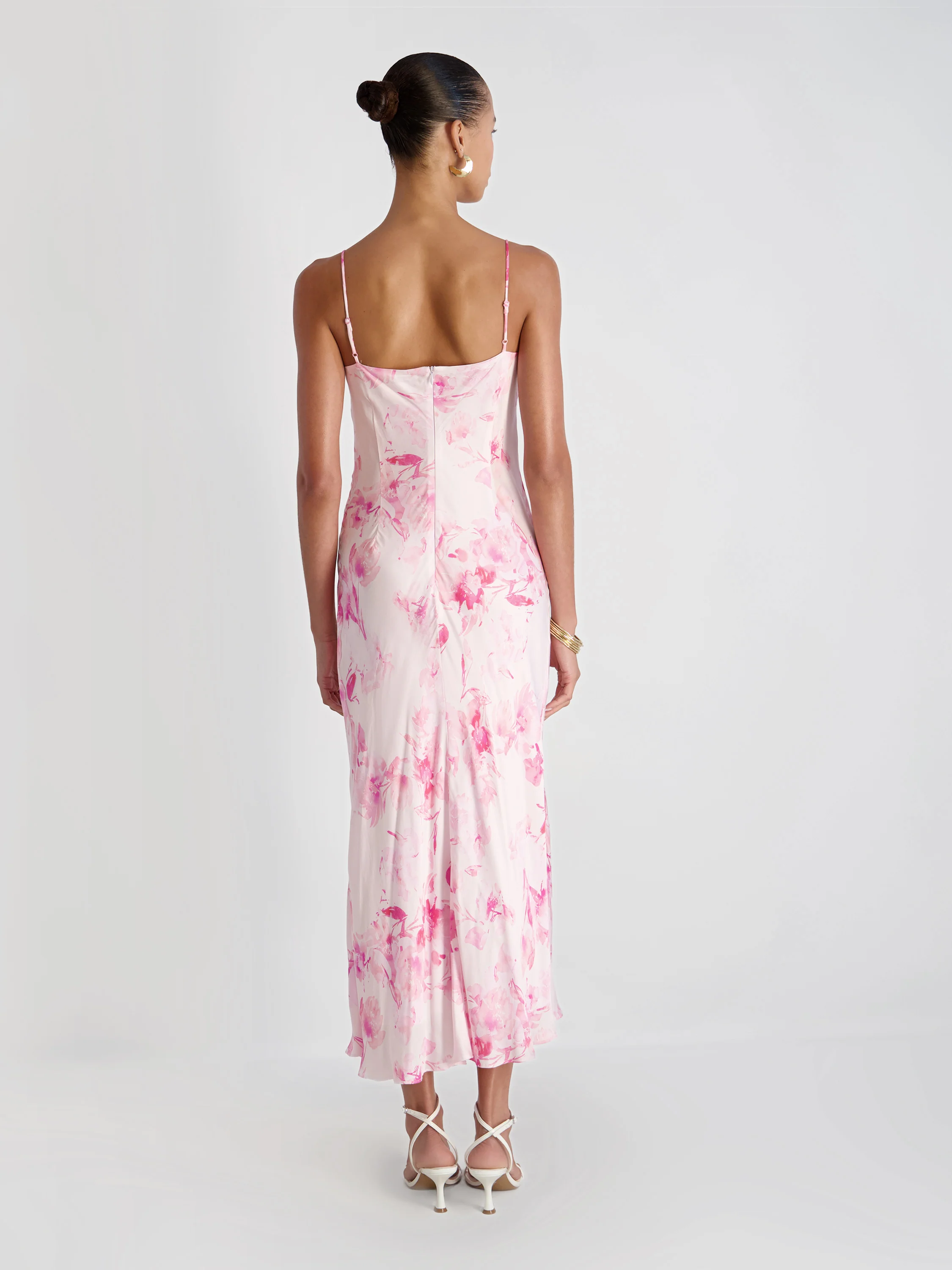 OONA SATIN SOPHIE FLEUR MIDI DRESS - Image 4