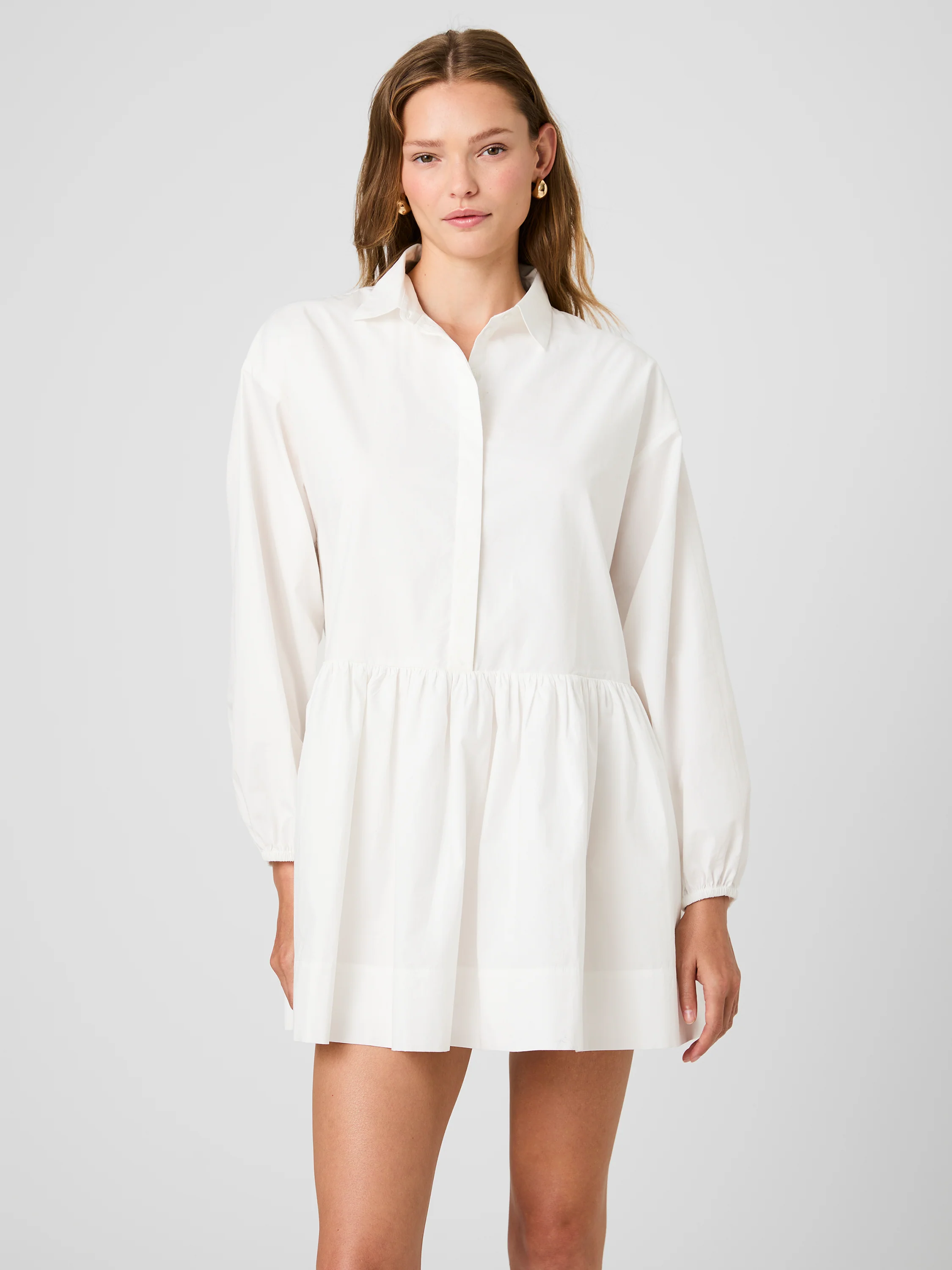 CAMBRIA COTTON FLARE MINI LONG SLEEVE DRESS - Image 5