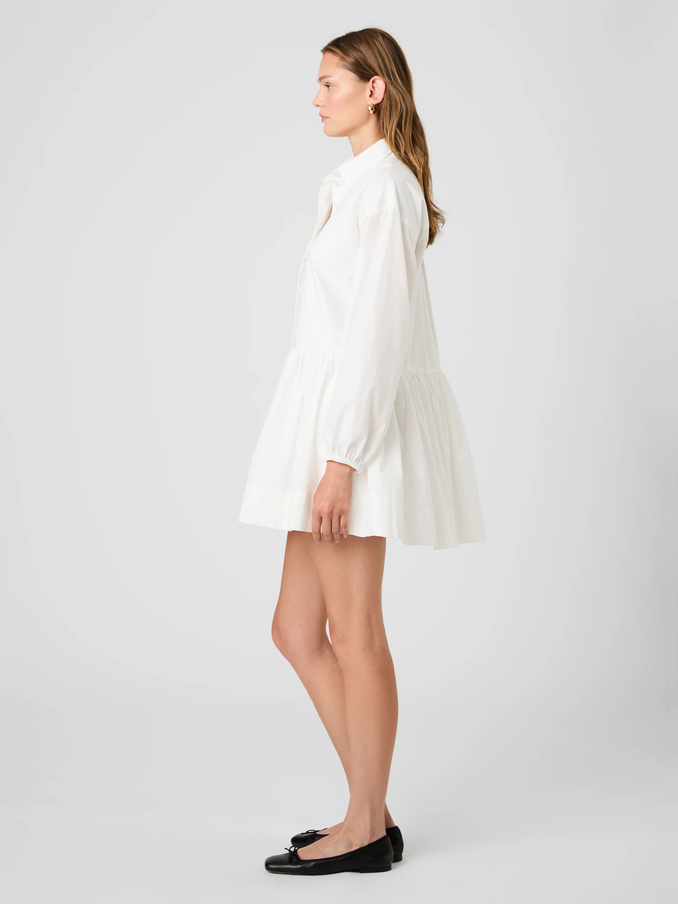 CAMBRIA COTTON FLARE MINI LONG SLEEVE DRESS - Image 7