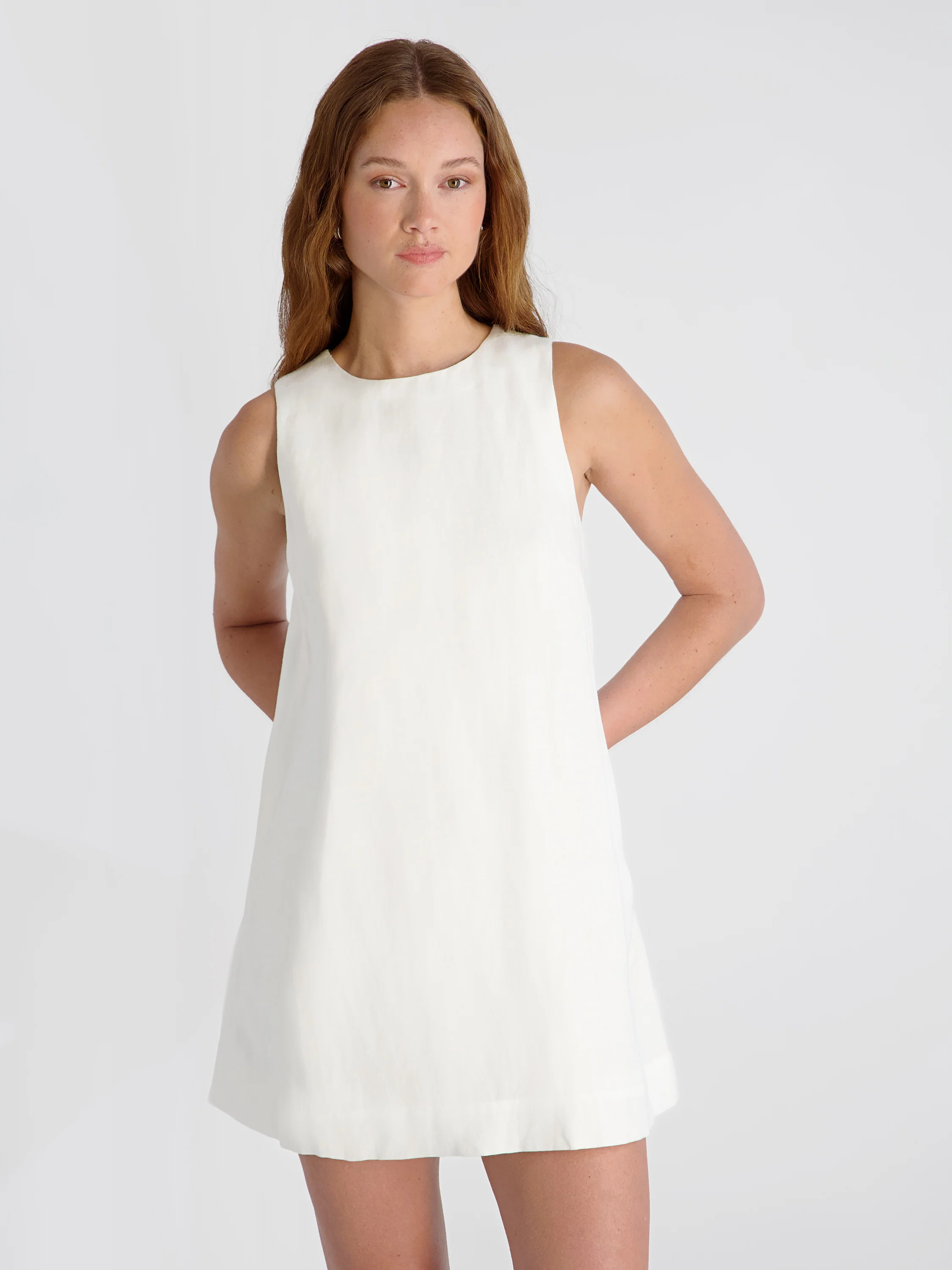 COOPER LINEN SLEEVELESS MINI DRESS - Image 3