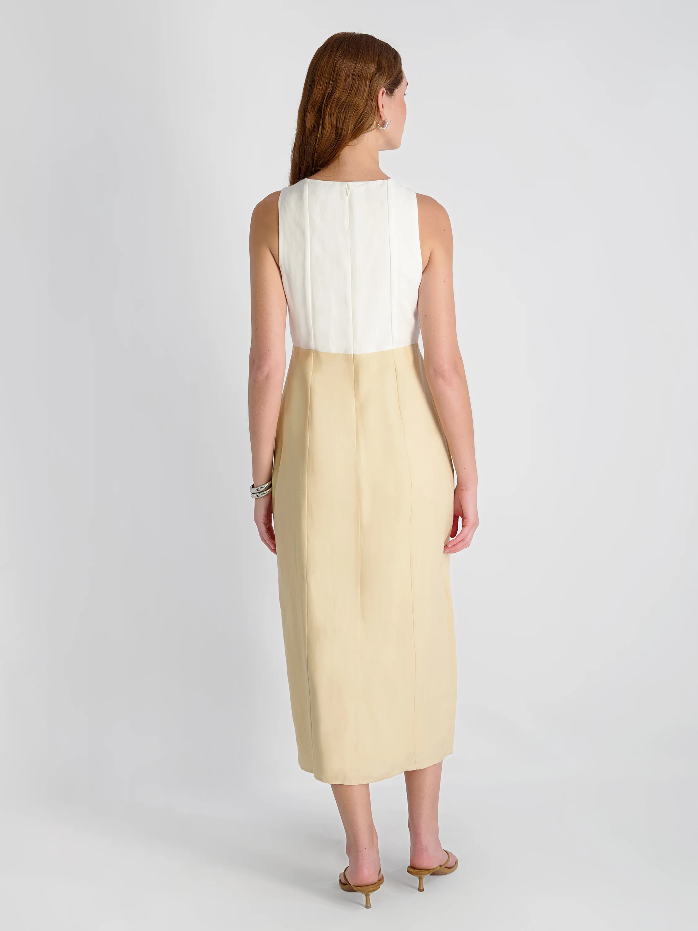 COOPER LINEN V-NECK MIDI DRESS - Image 3