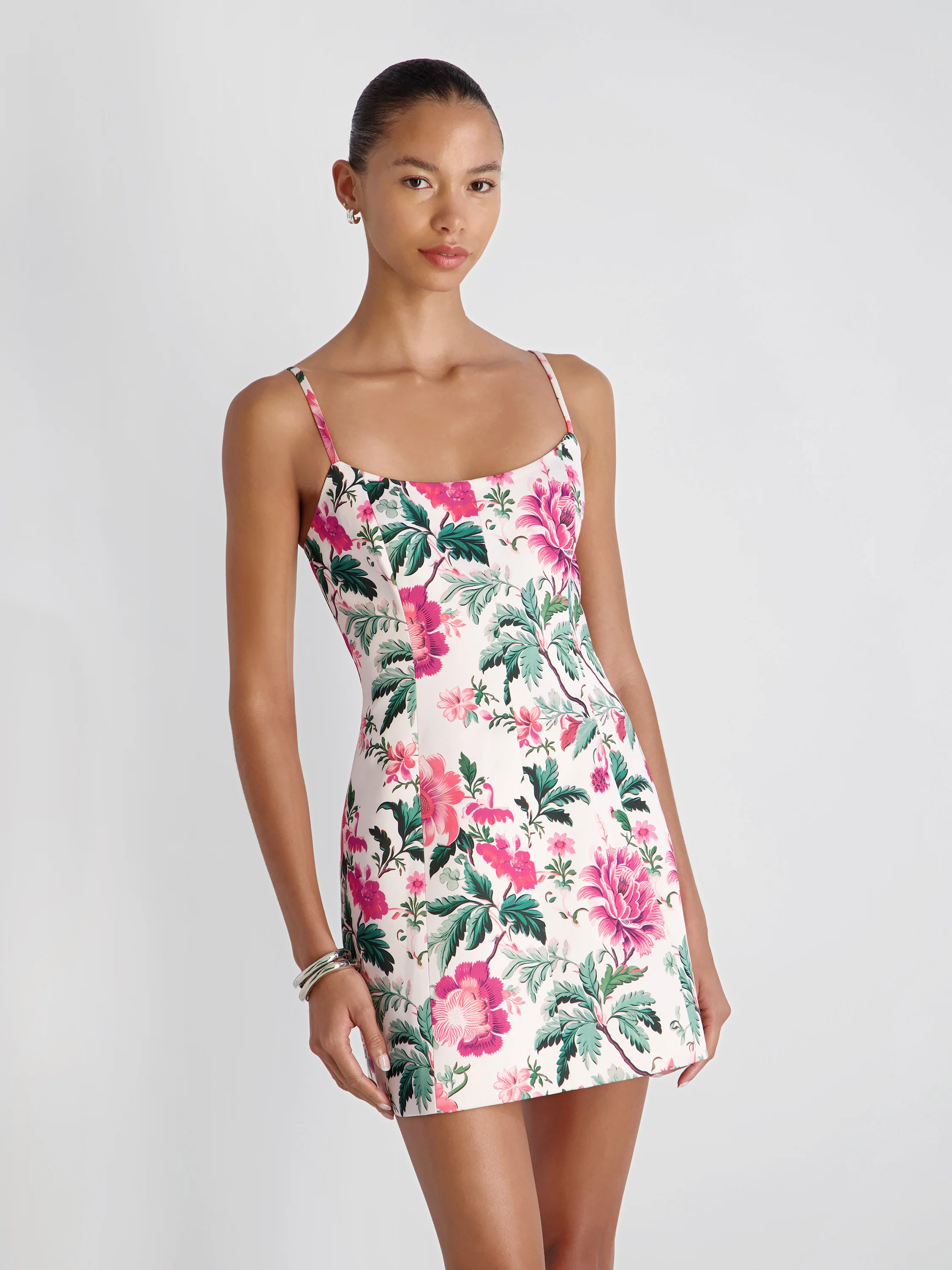 YORK SATIN CHRISTA FLEUR MINI DRESS - Image 3