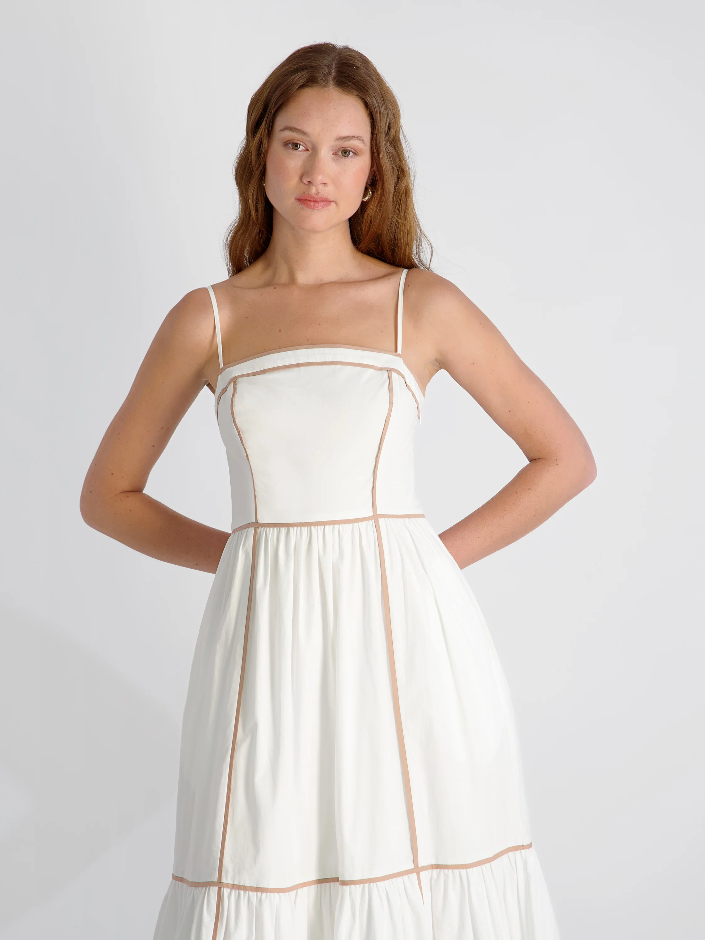 CAMBRIA COTTON CONTRAST TRIM MAXI DRESS - Image 2