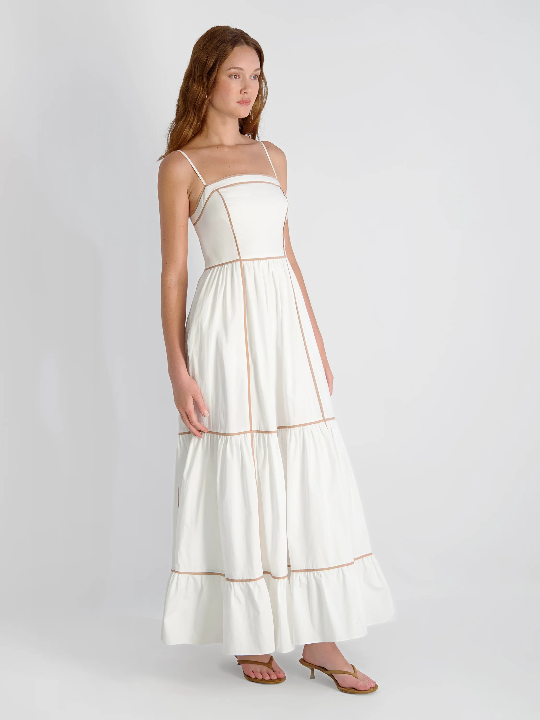 CAMBRIA COTTON CONTRAST TRIM MAXI DRESS - Image 4
