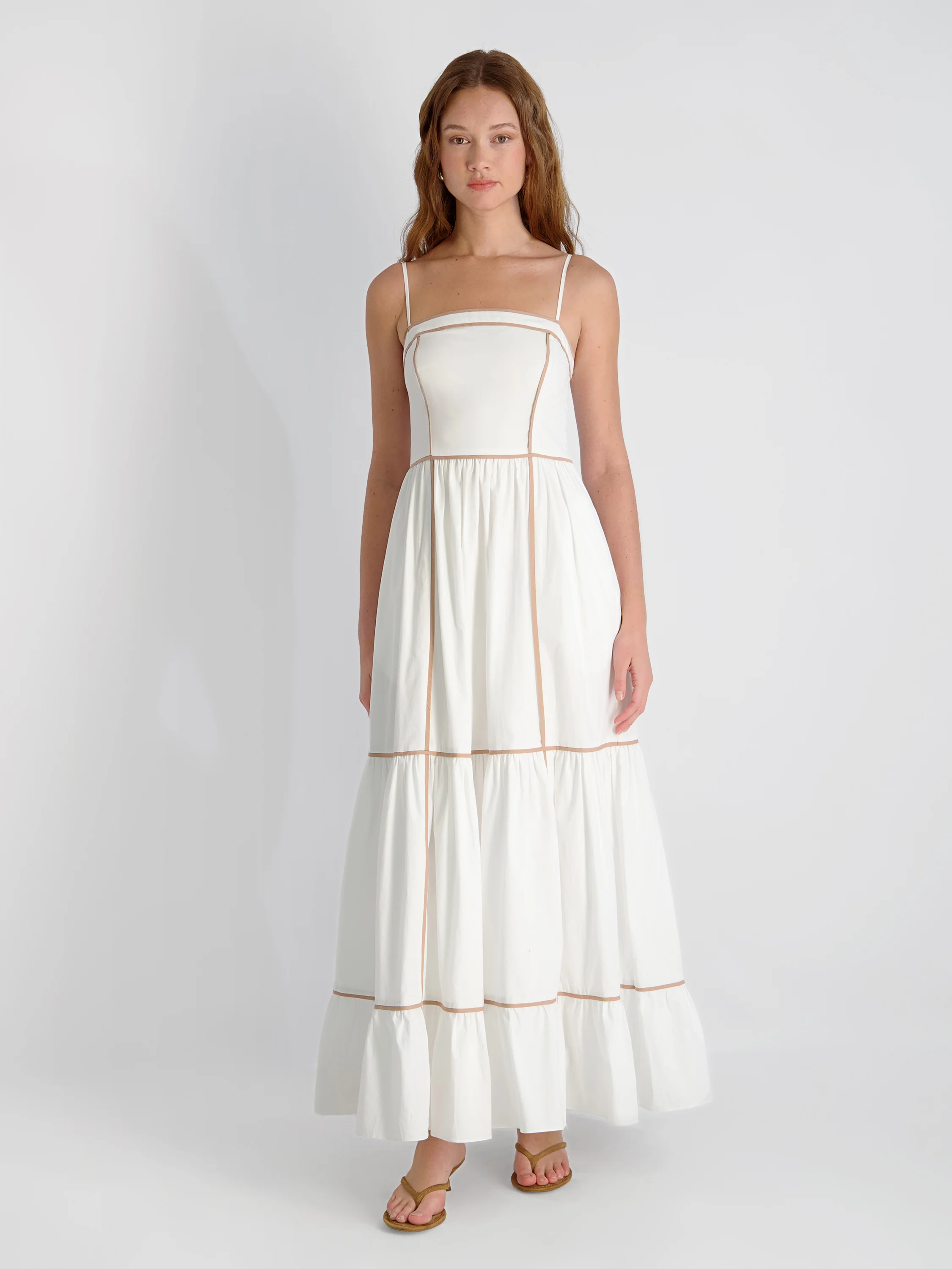 CAMBRIA COTTON CONTRAST TRIM MAXI DRESS - Image 5