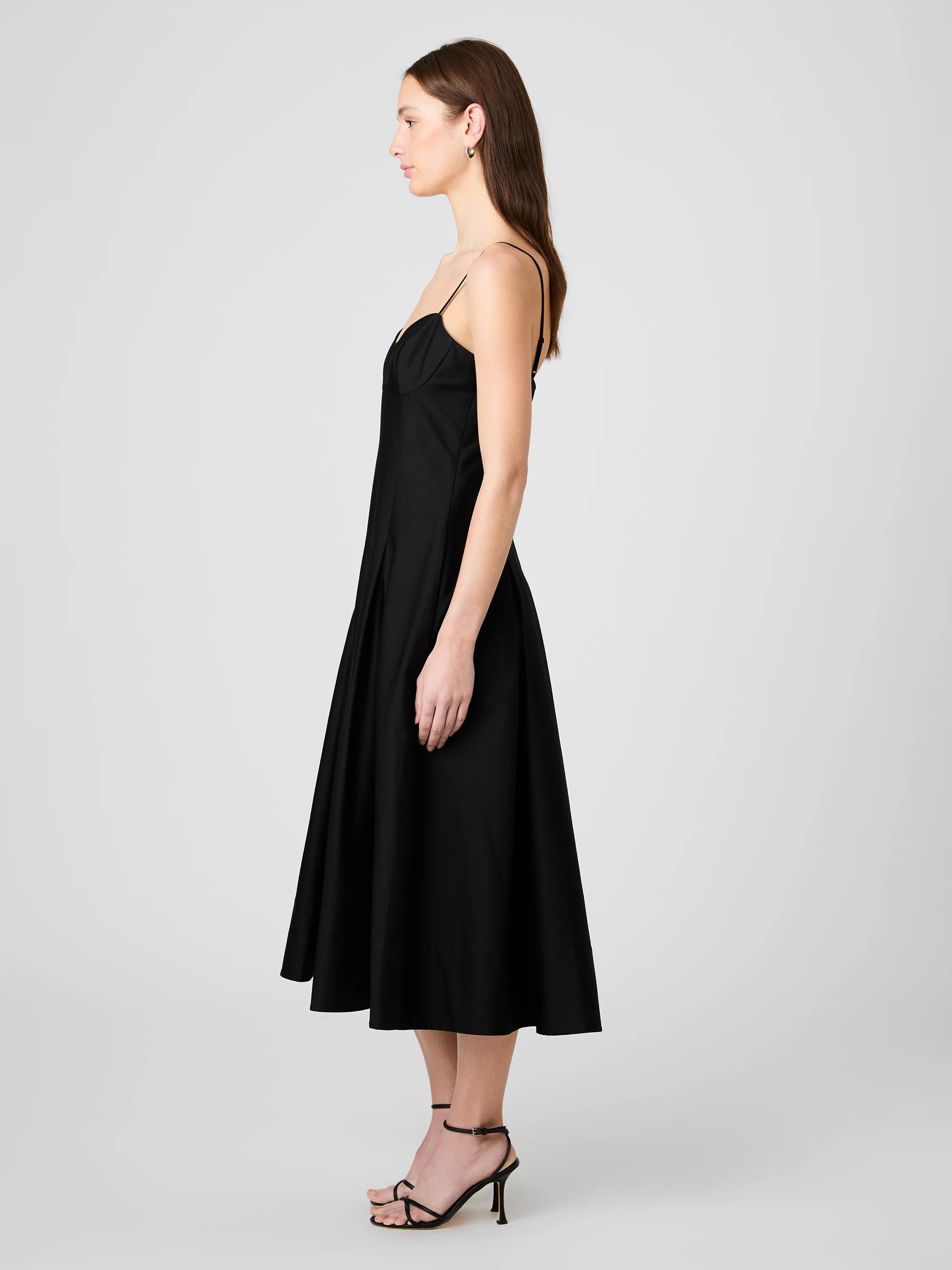 COTTON SATEEN PLEATED MIDI DRESS - Image 5