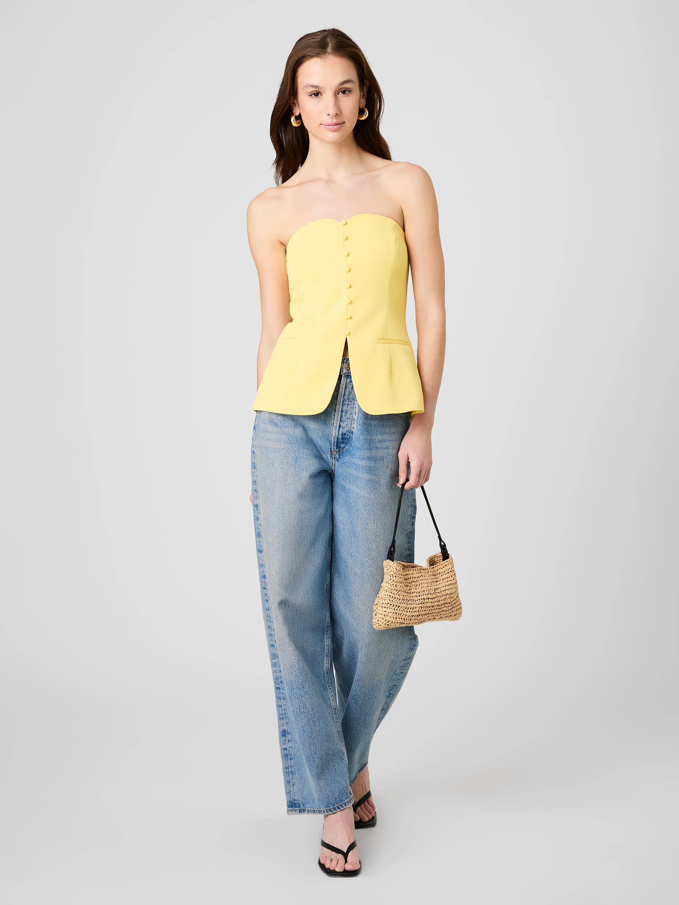 HARRY SUITING STRAPLESS TOP