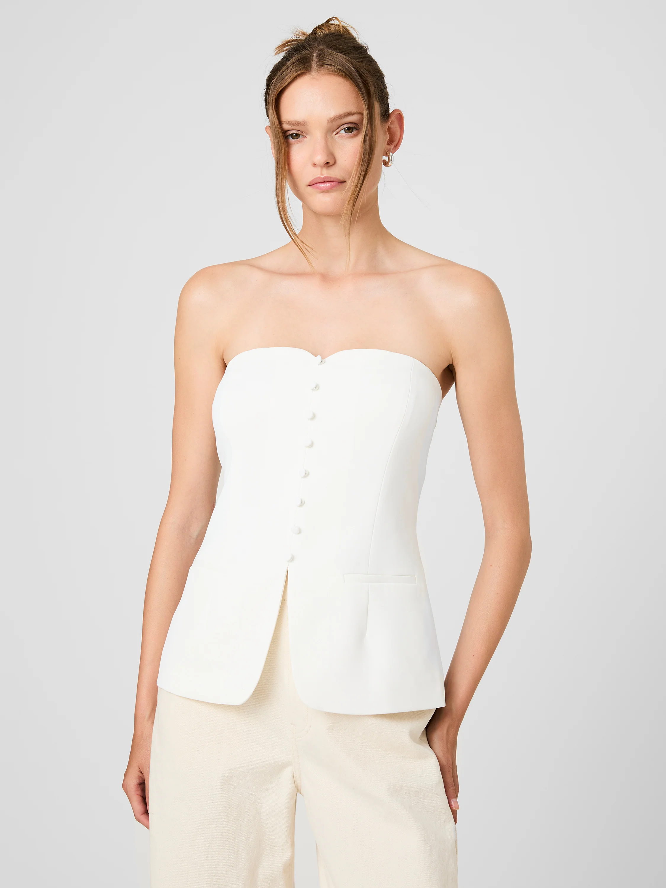 HARRY SUITING STRAPLESS TOP
