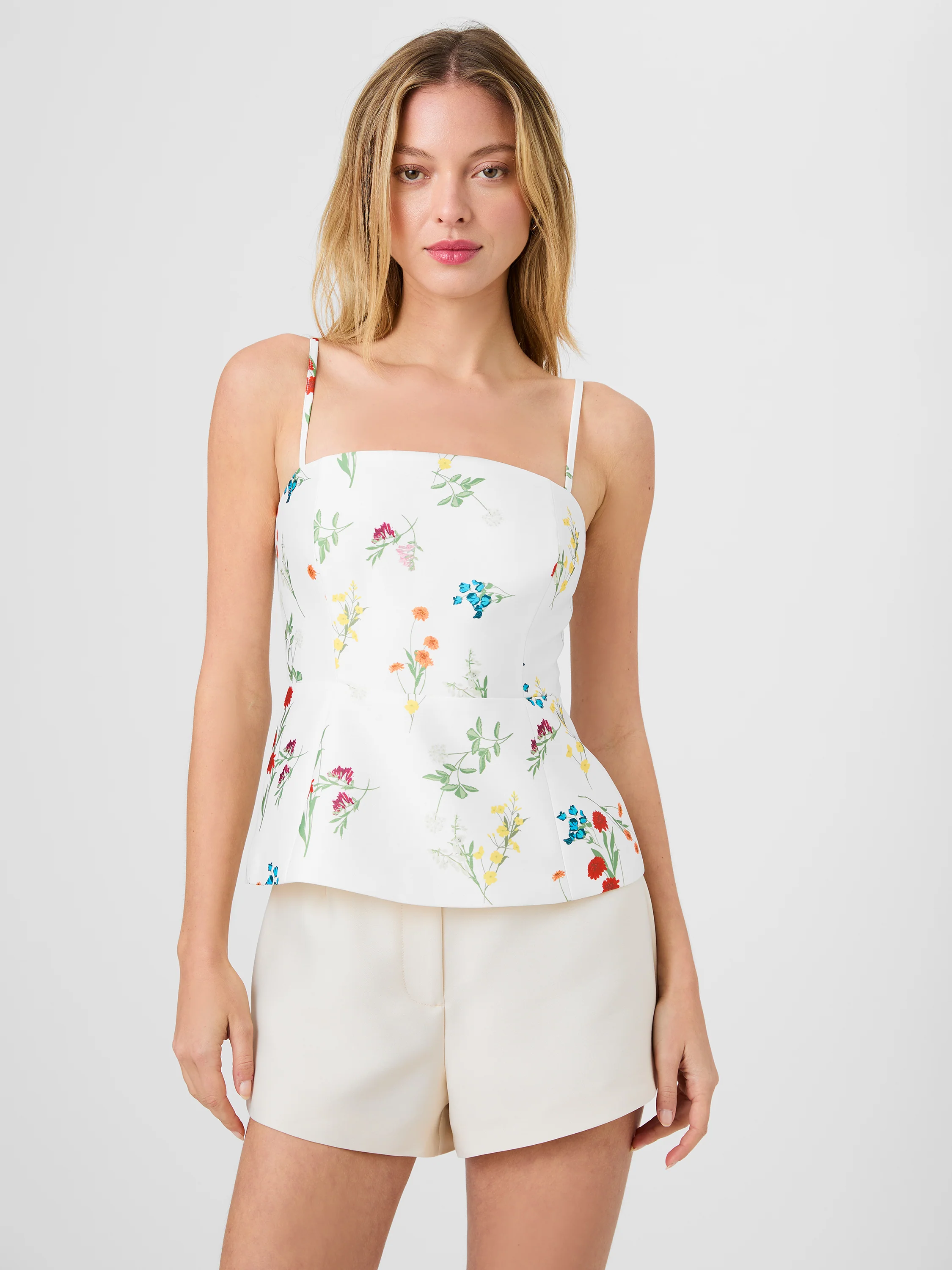 CHRISTINE FLEUR STRUCTURED TAFFETA PEPLUM TOP