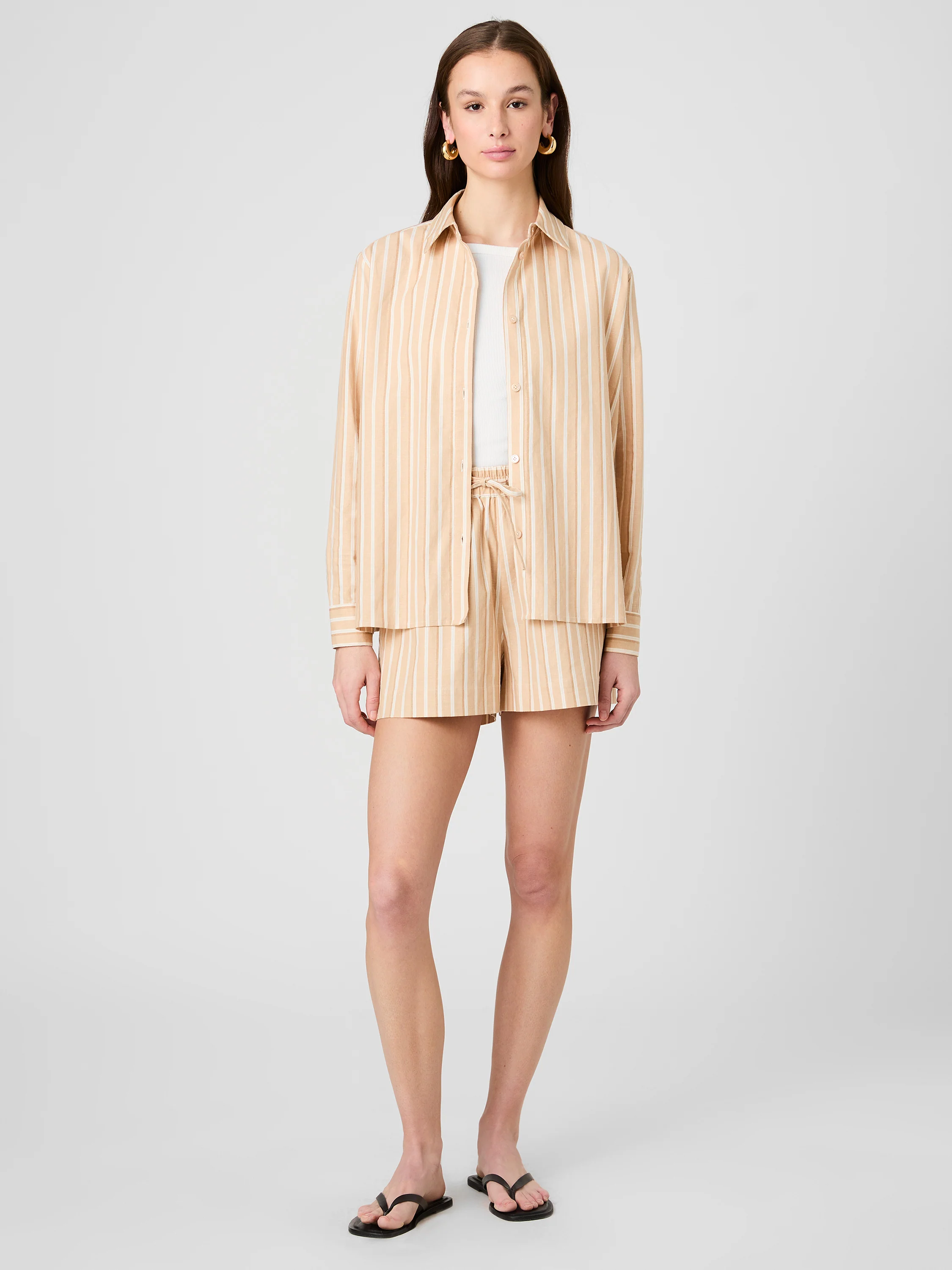 ASPEN LINEN SANDLOT STRIPE BUTTON DOWN SHIRT - Image 2