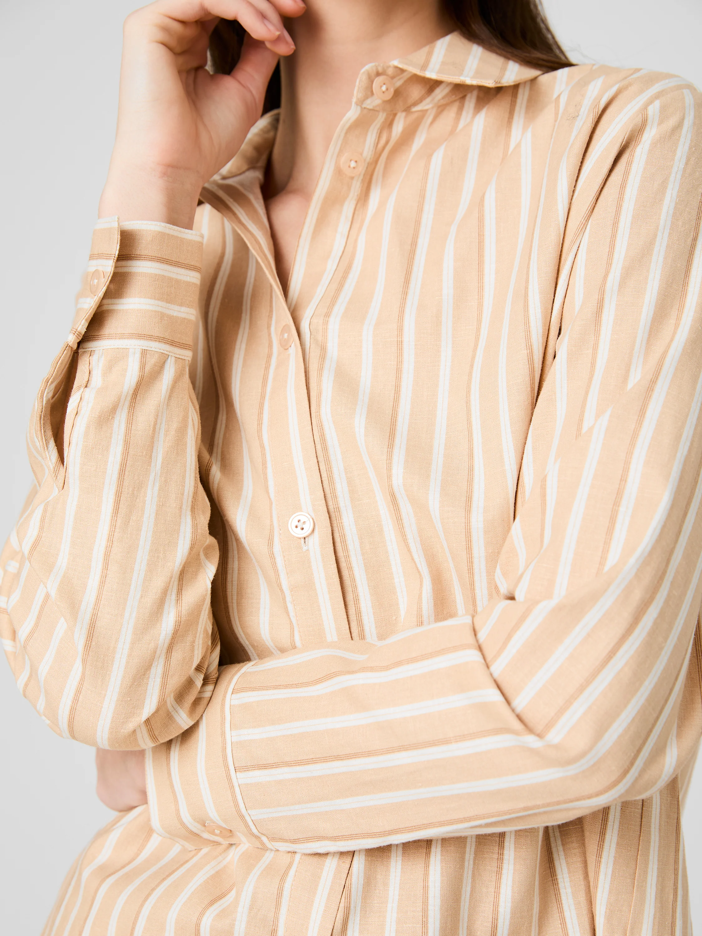 ASPEN LINEN SANDLOT STRIPE BUTTON DOWN SHIRT - Image 4