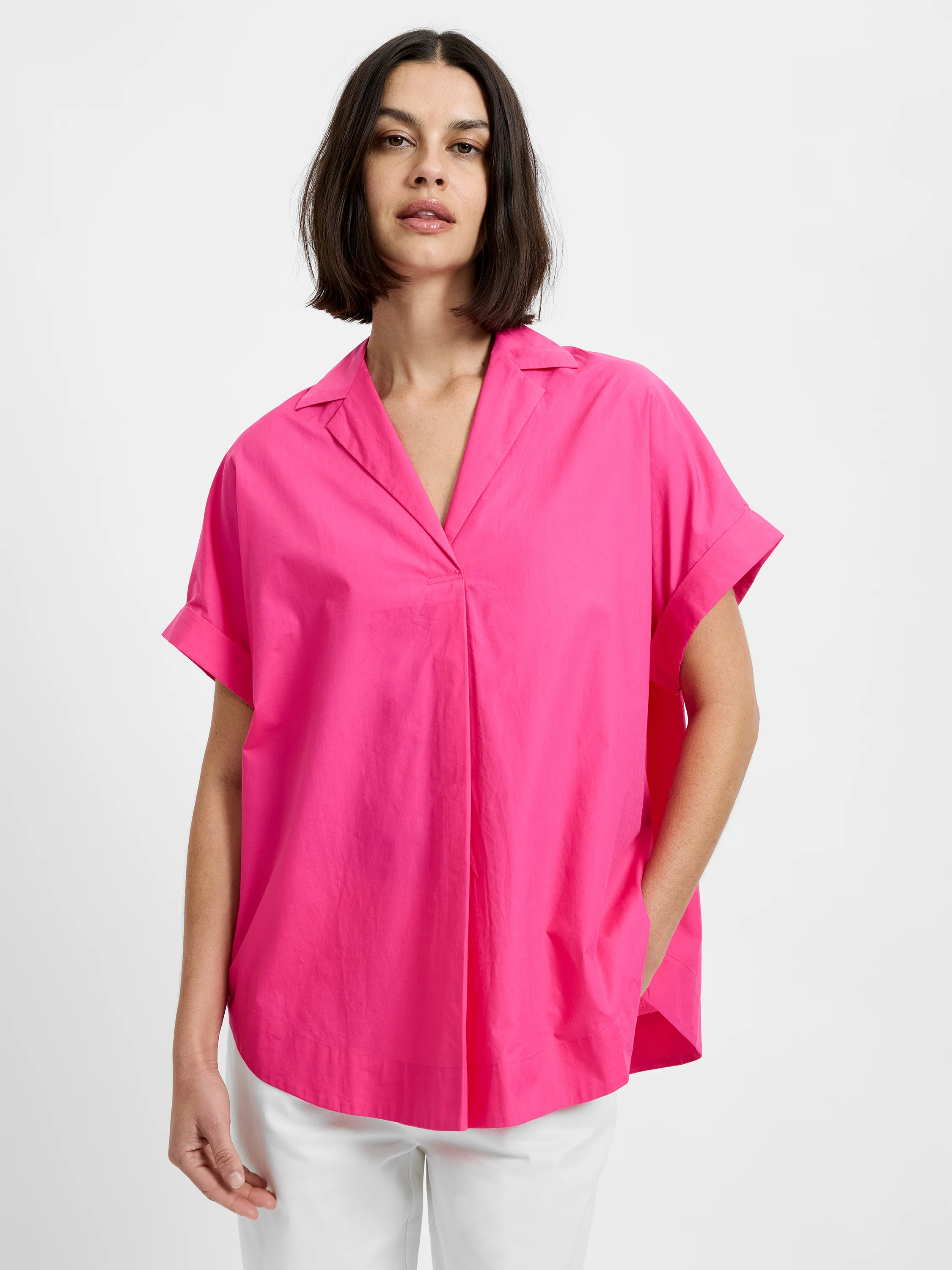 POPLIN COLLAR SHORT SLEEVE PULLOVER - Image 2