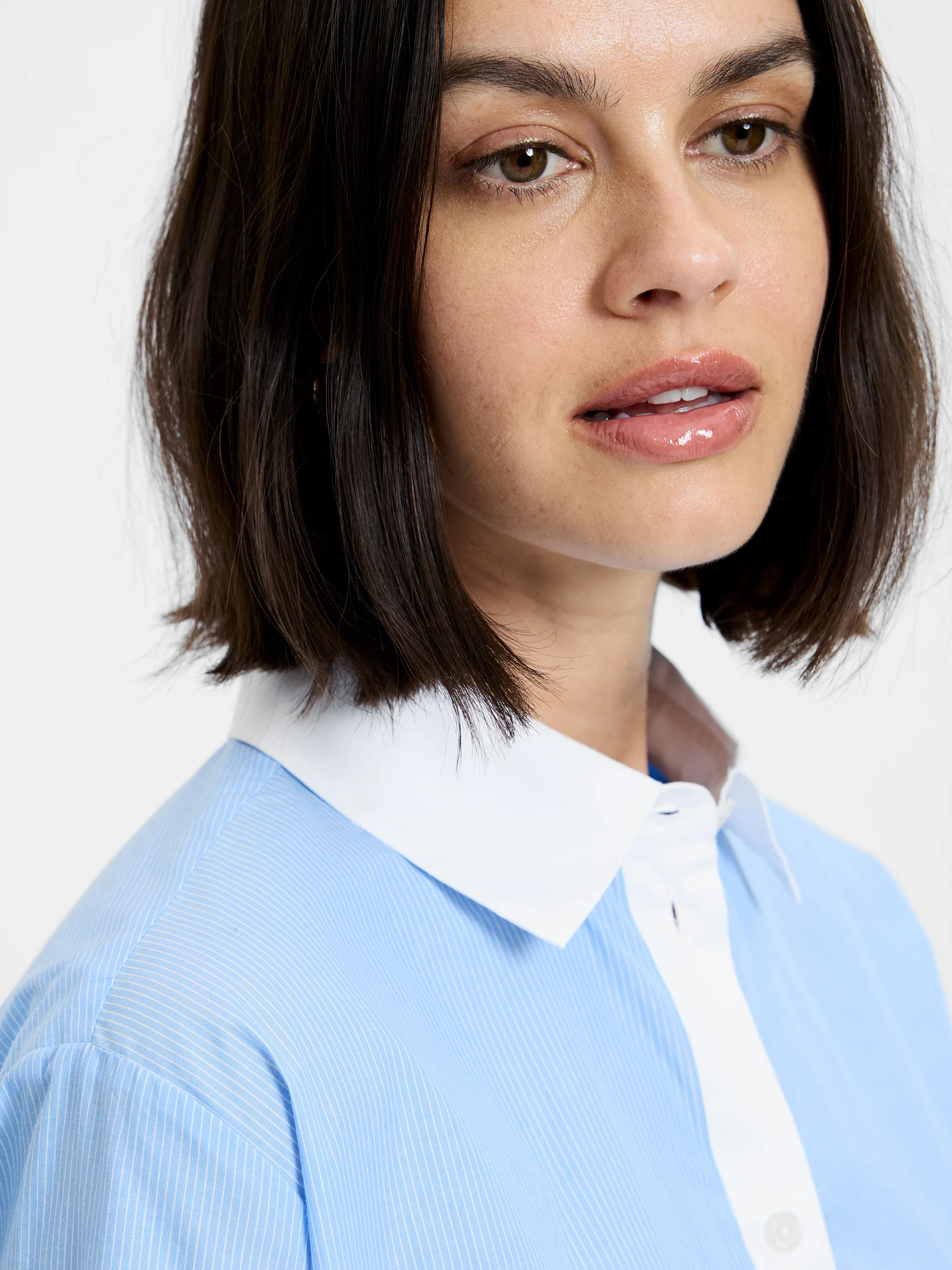 POPLIN TICKING CONTRAST BUTTON DOWN - Image 3