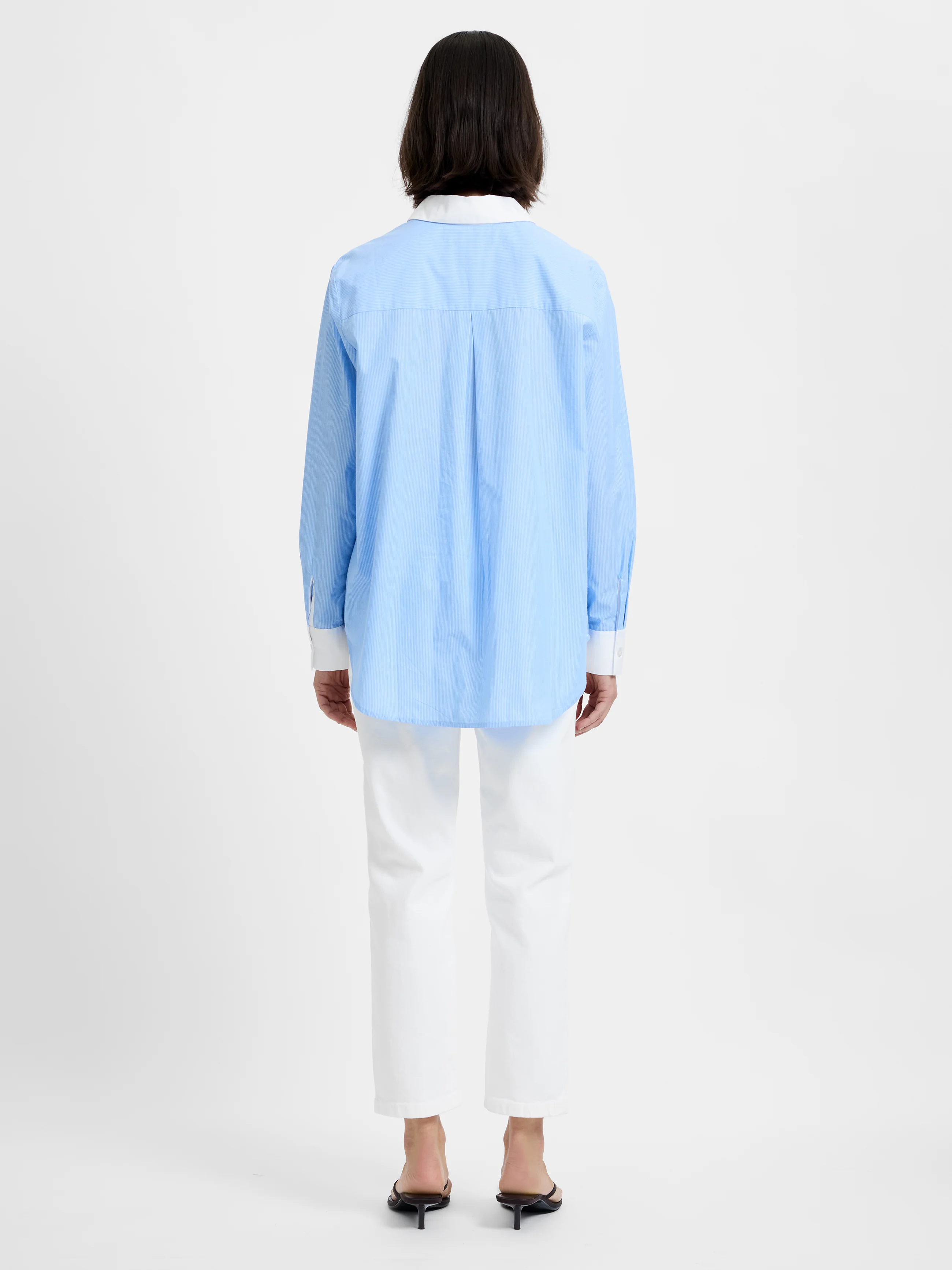 POPLIN TICKING CONTRAST BUTTON DOWN - Image 4
