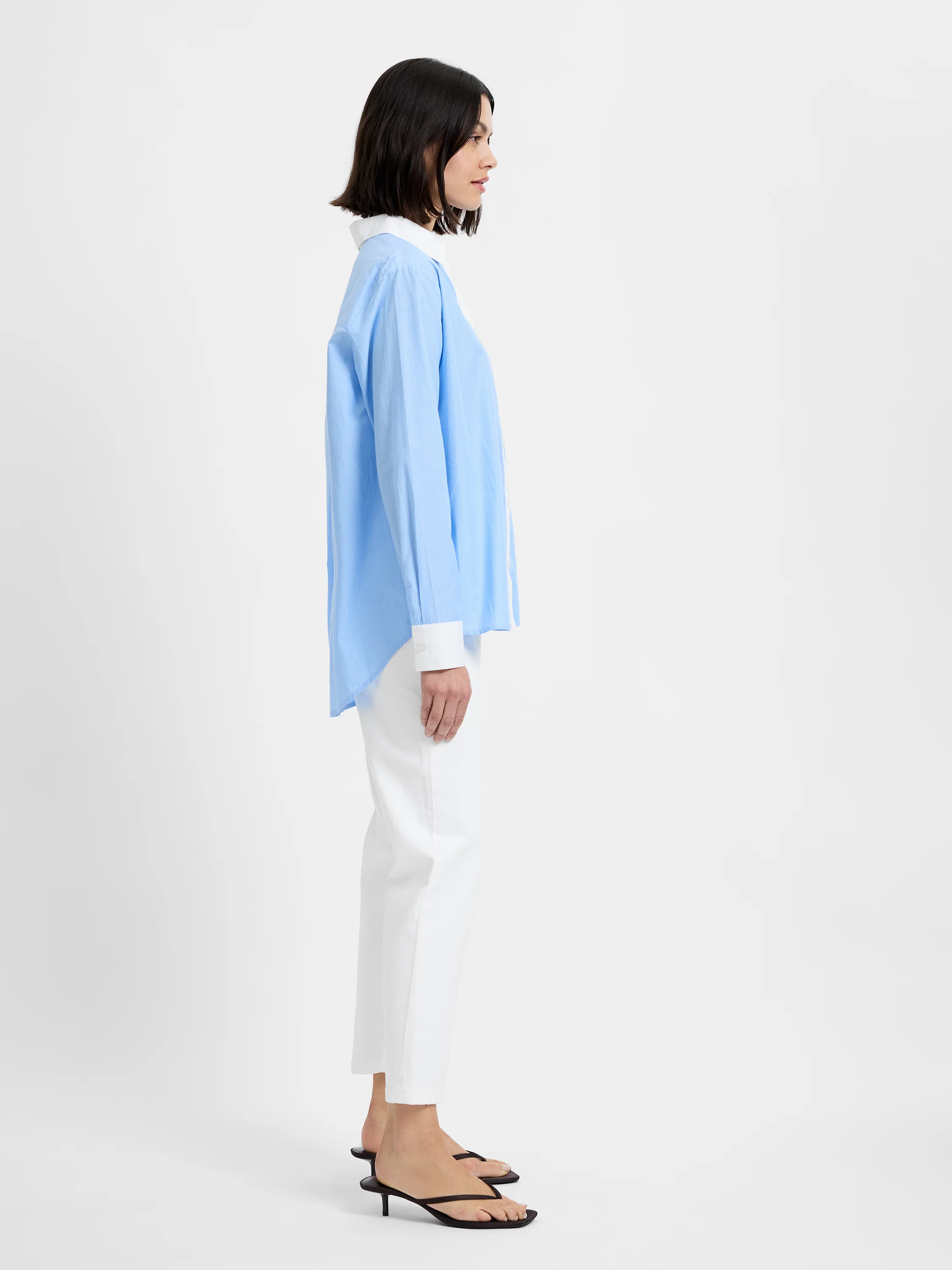 POPLIN TICKING CONTRAST BUTTON DOWN - Image 5
