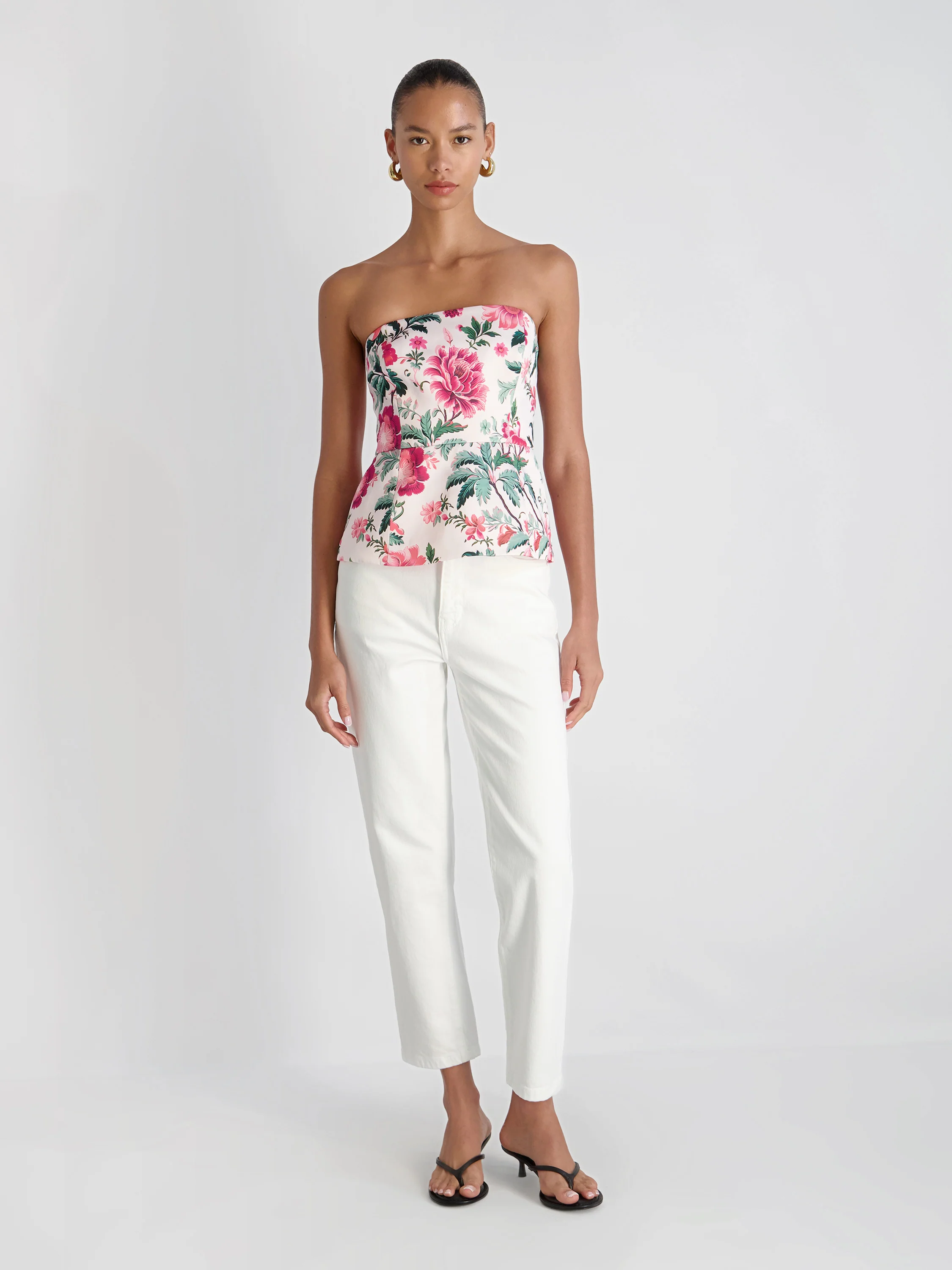 YORK SATIN CHRISTA FLEUR STRAPLESS TOP - Image 3