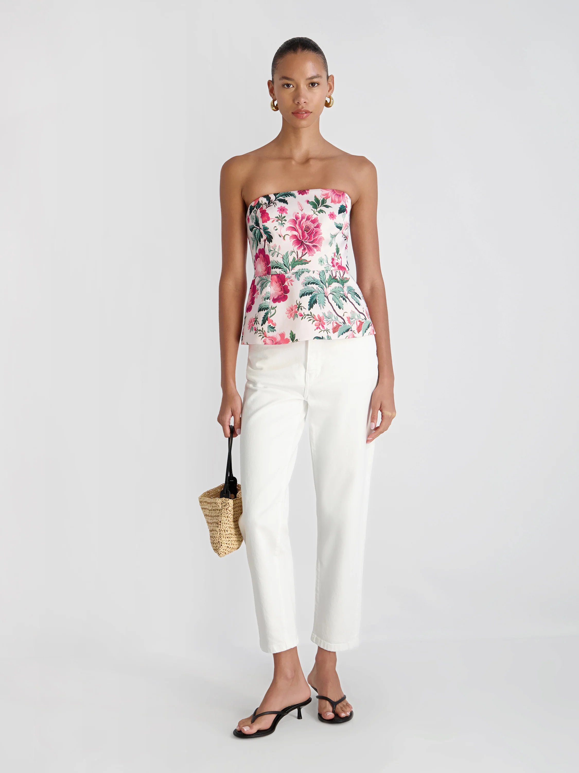 YORK SATIN CHRISTA FLEUR STRAPLESS TOP - Image 4
