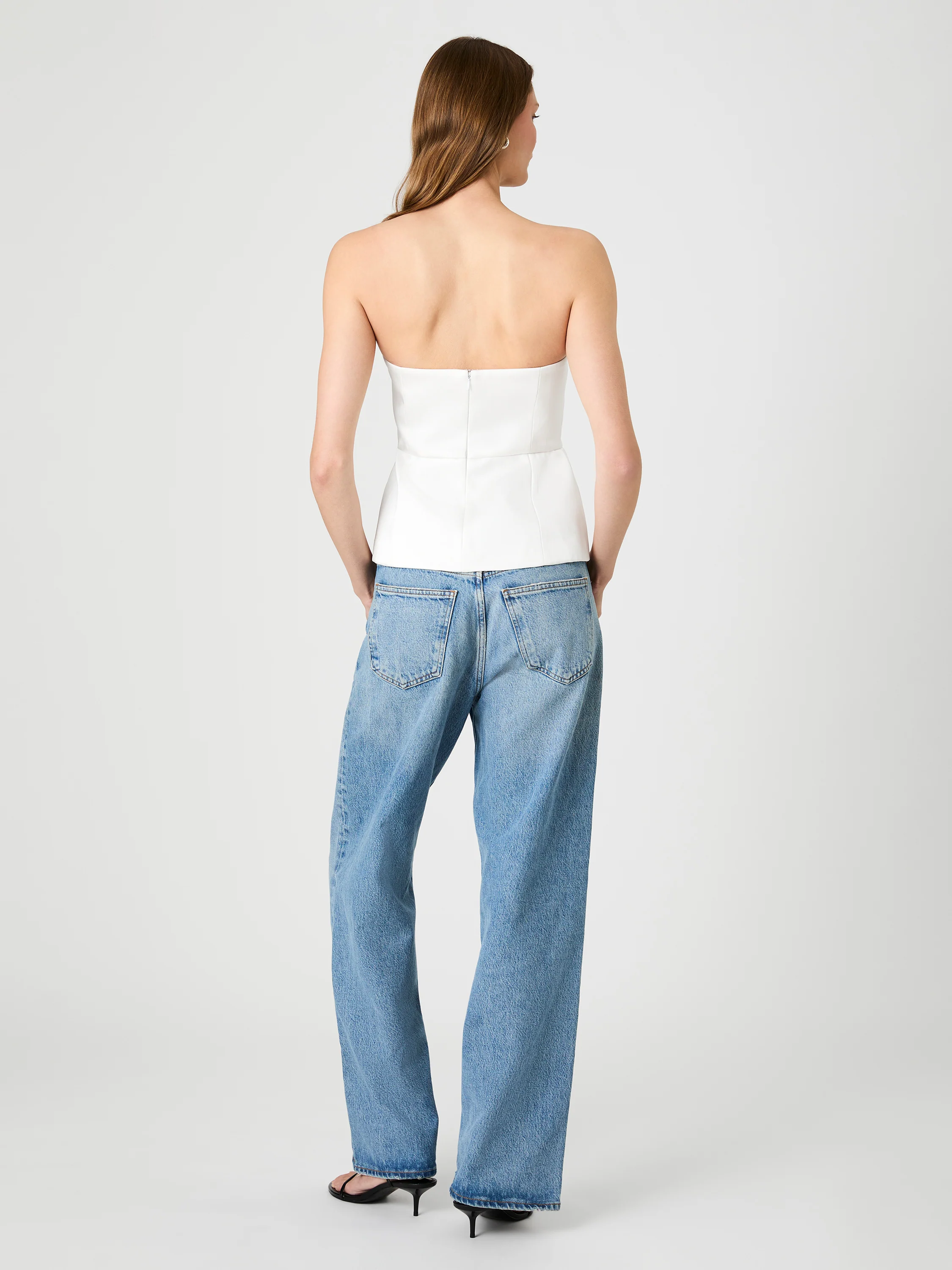 YORK SATIN STRAPLESS PEPLUM TOP - Image 5