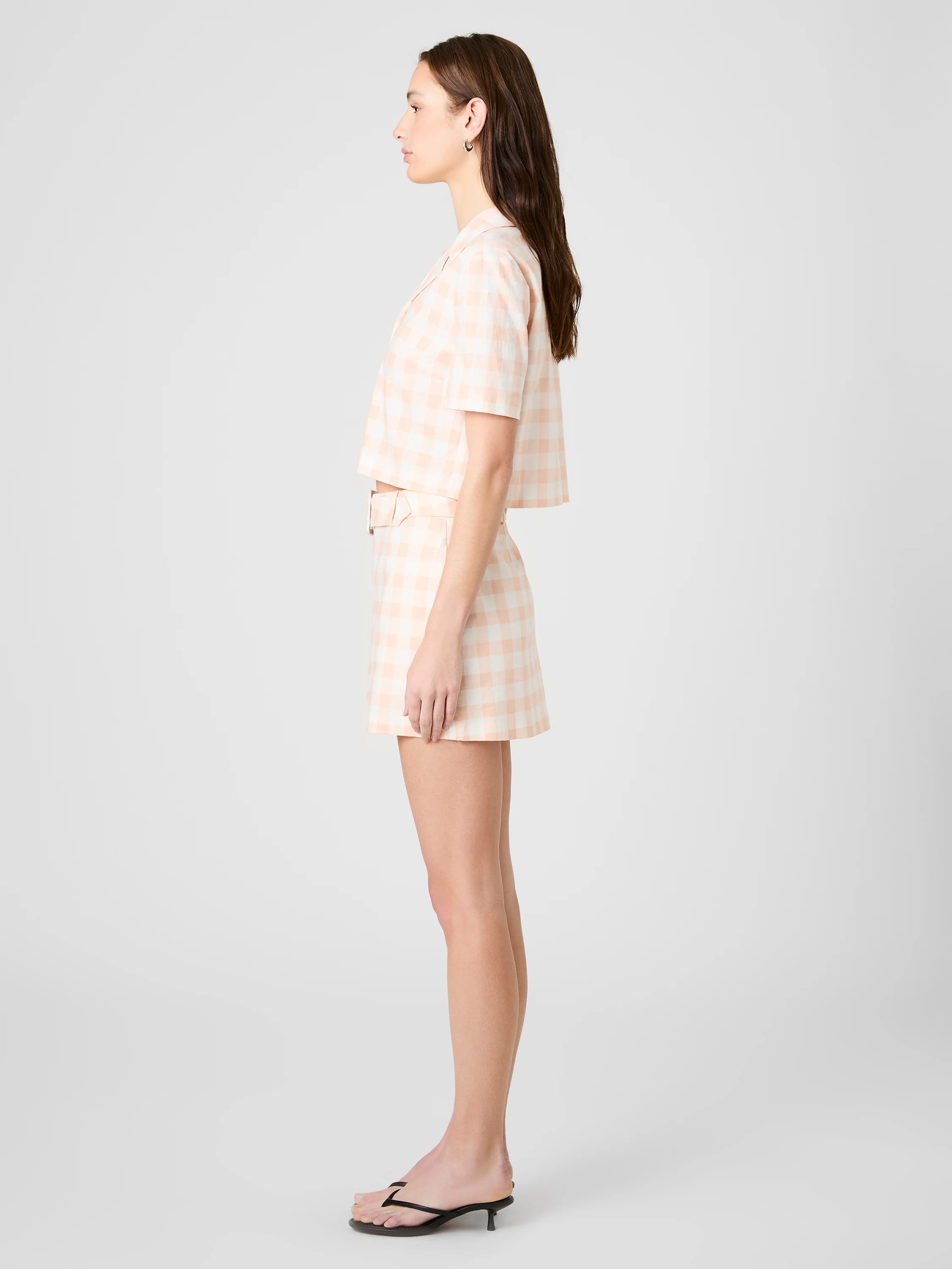 ASPEN LINEN GINGHAM CROP SHIRT - Image 6