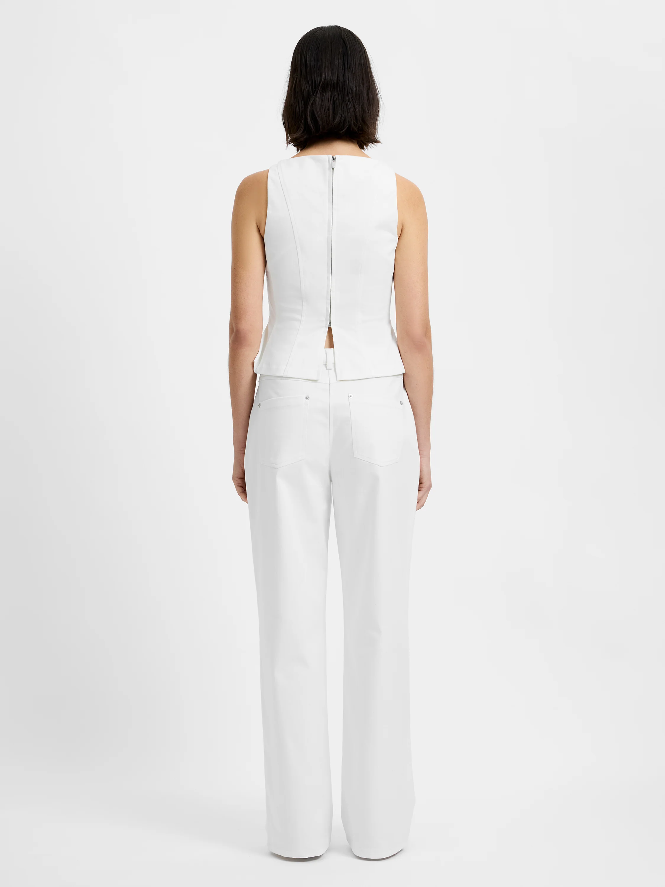 INEZ COTTON TWILL PEPLUM TOP - Image 3