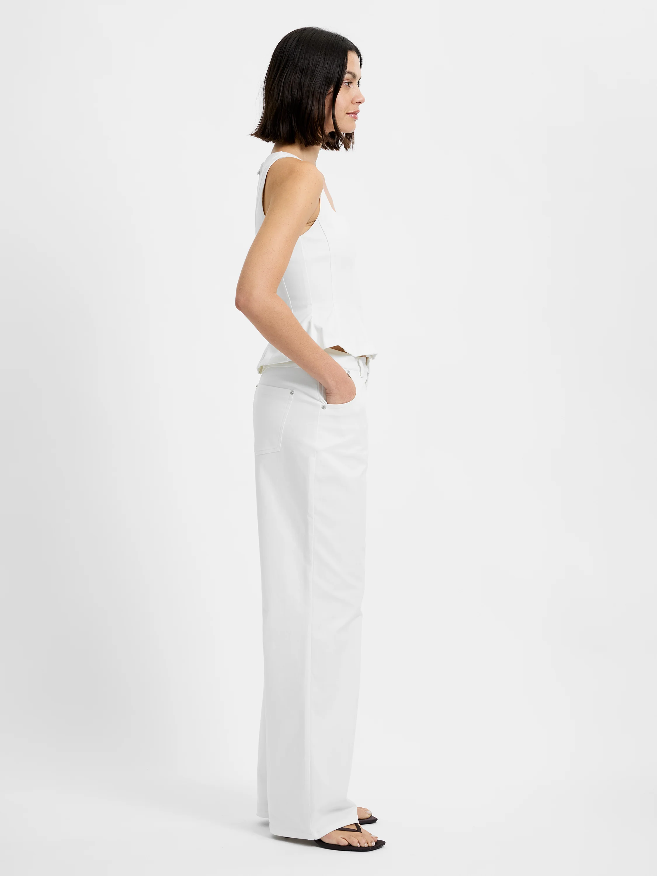 INEZ COTTON TWILL PEPLUM TOP - Image 5