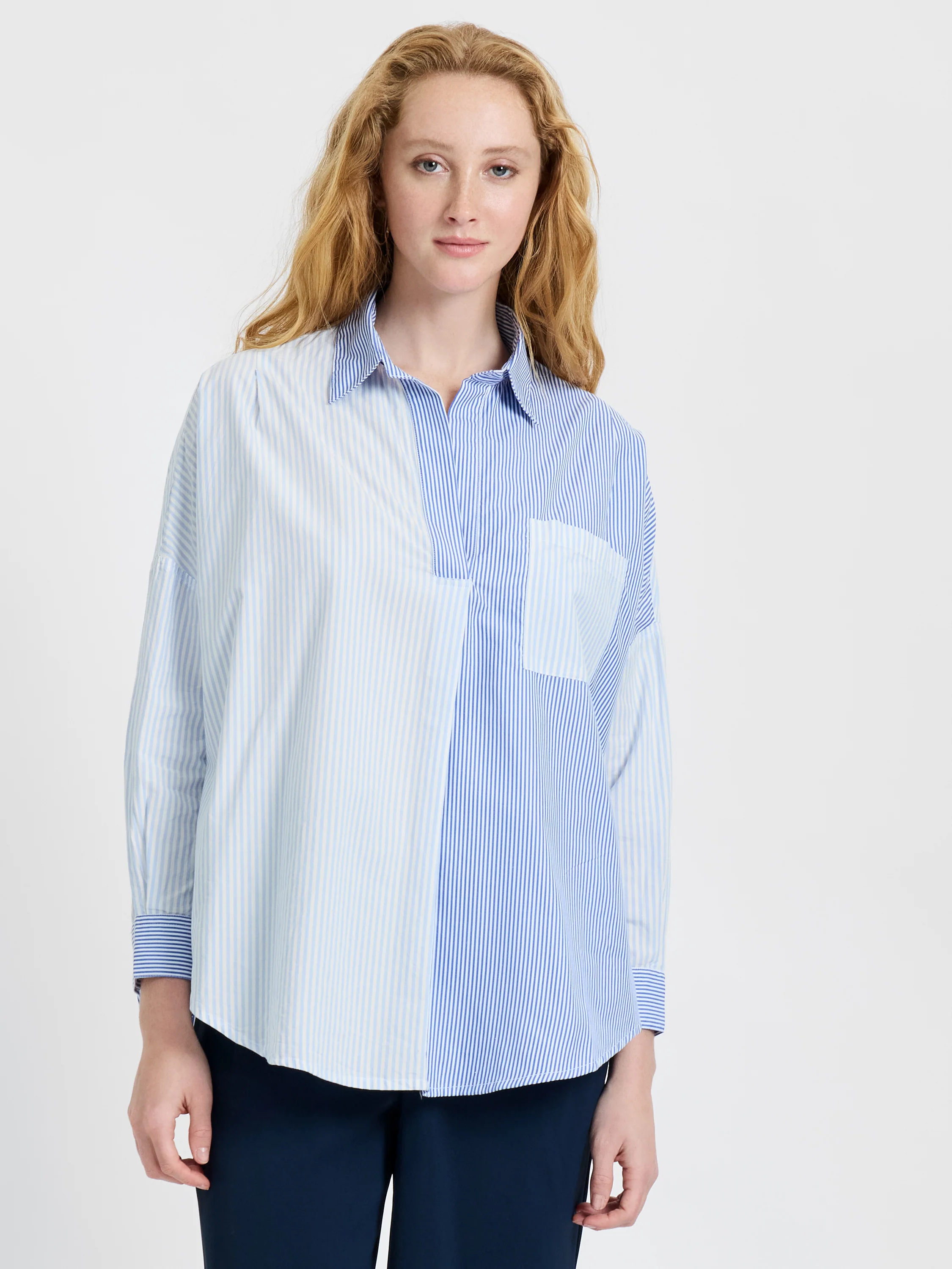 STRIPE SHIRTING POPOVER SHIRT - Image 2