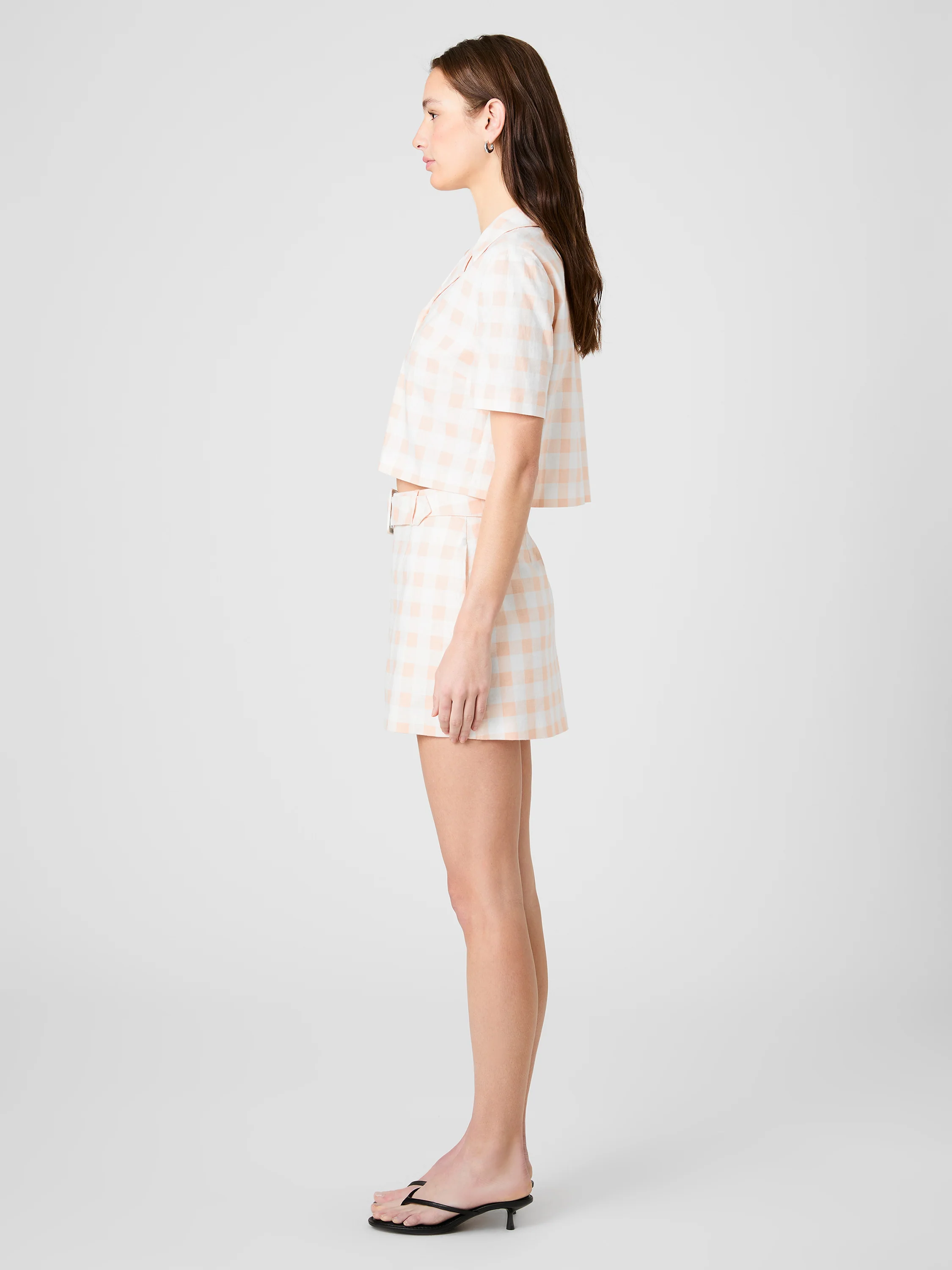 ASPEN LINEN GINGHAM BELTED SKIRT - Image 6
