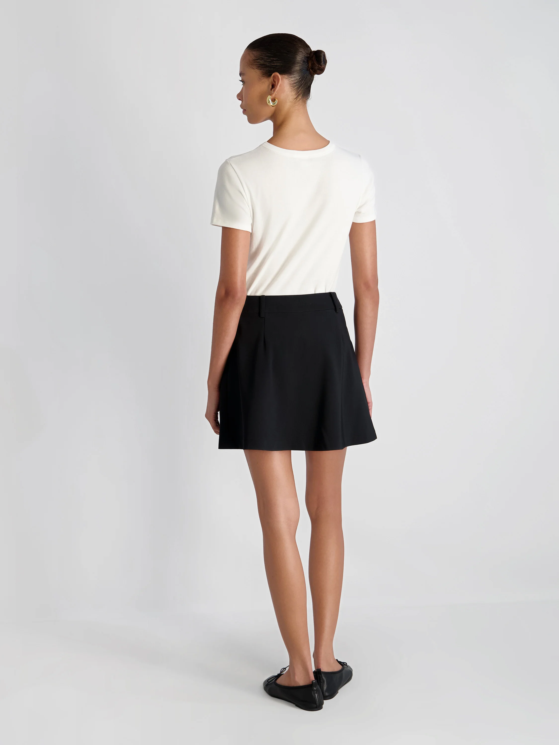 ECHO CREPE FLARED MINI SKIRT - Image 3