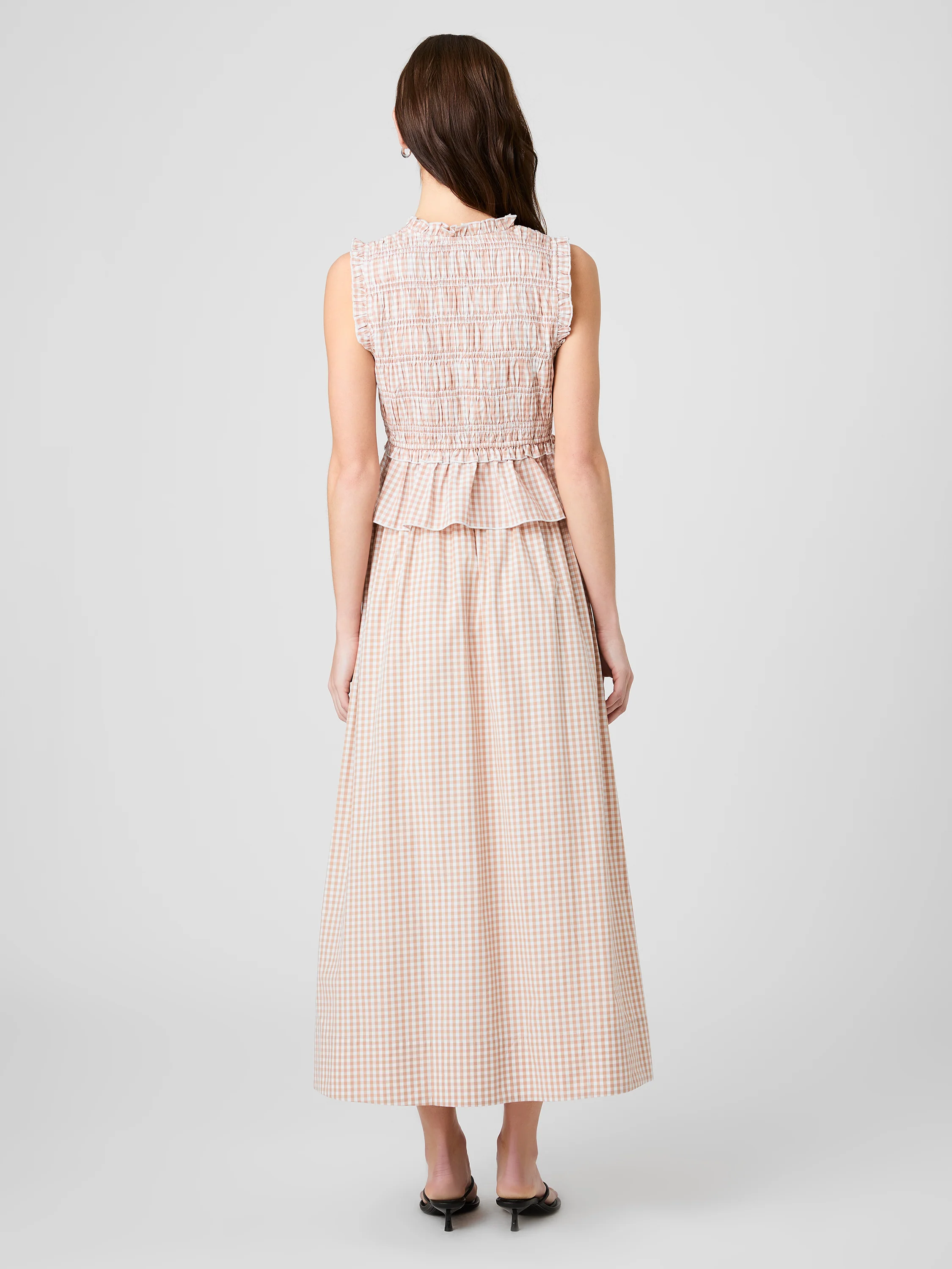 PETITE GINGHAM RUCHED MIDI SKIRT - Image 5