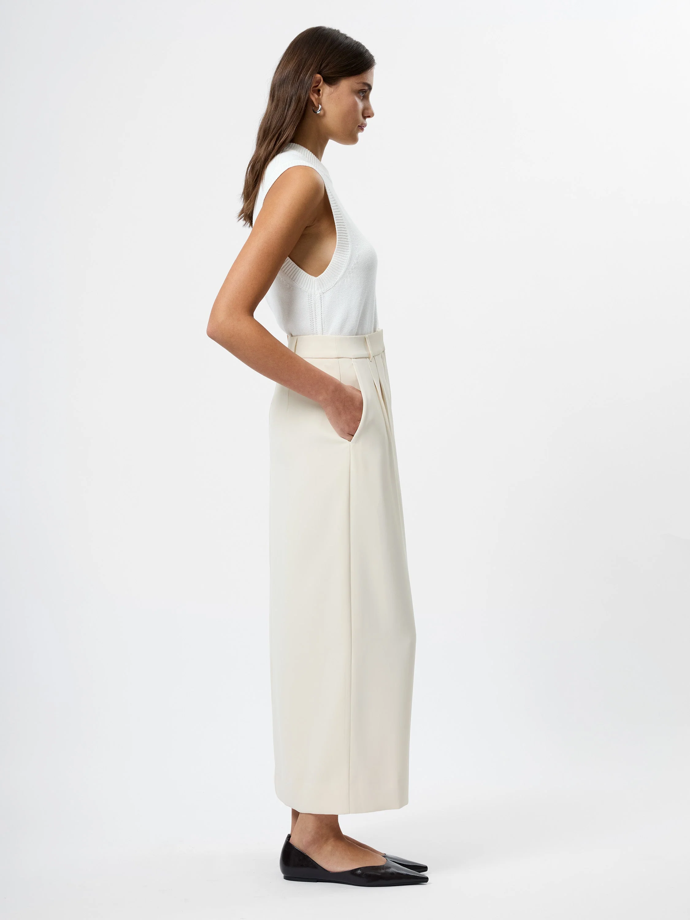 HARRY SUITING SLIT MIDI SKIRT - Image 3