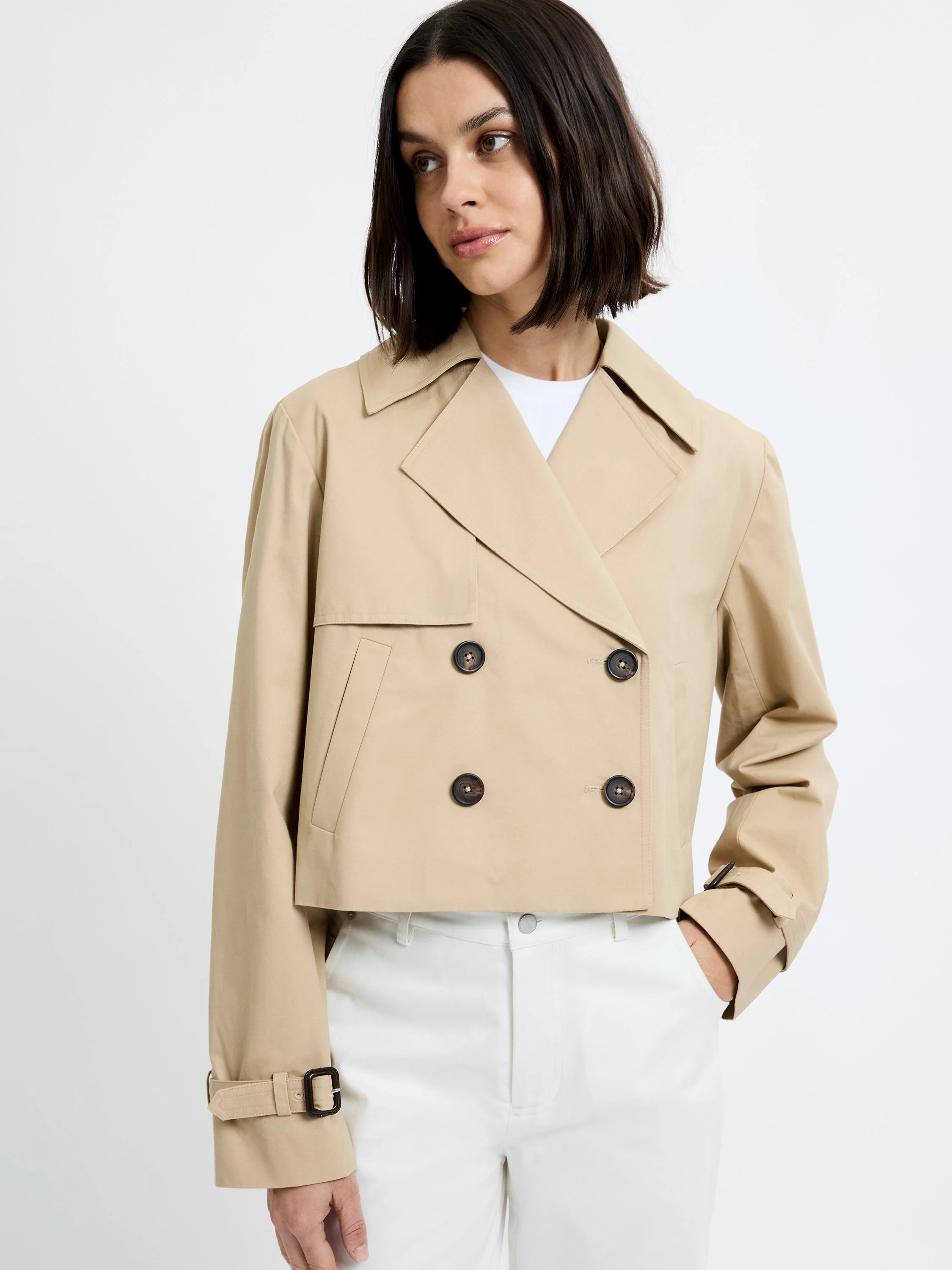 CROPPED TWILL TRENCH - Image 3