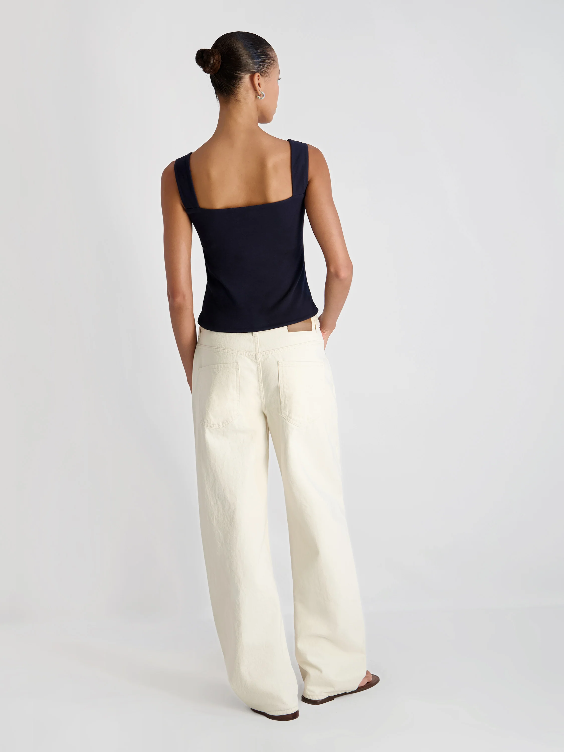 MAISIE JERSEY KNIT RUCHED FRONT TANK - Image 3