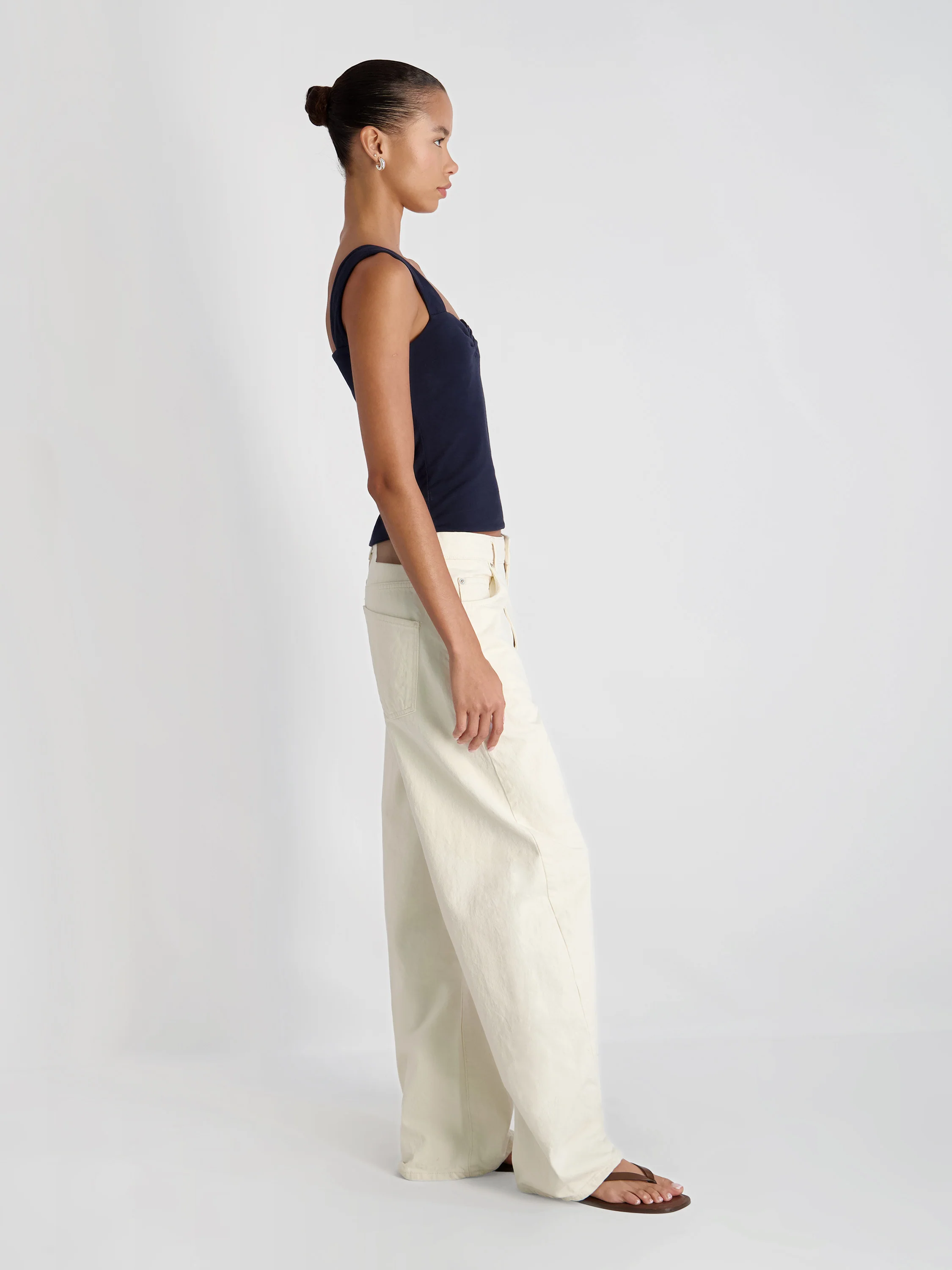 MAISIE JERSEY KNIT RUCHED FRONT TANK - Image 4