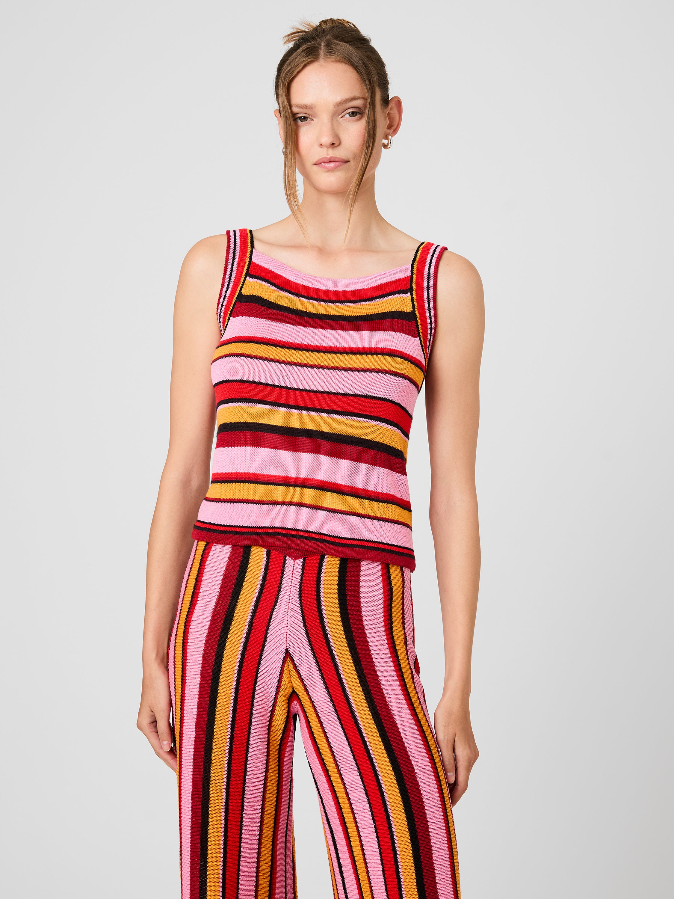 MOTLEY KNIT SLEEVELESS TOP
