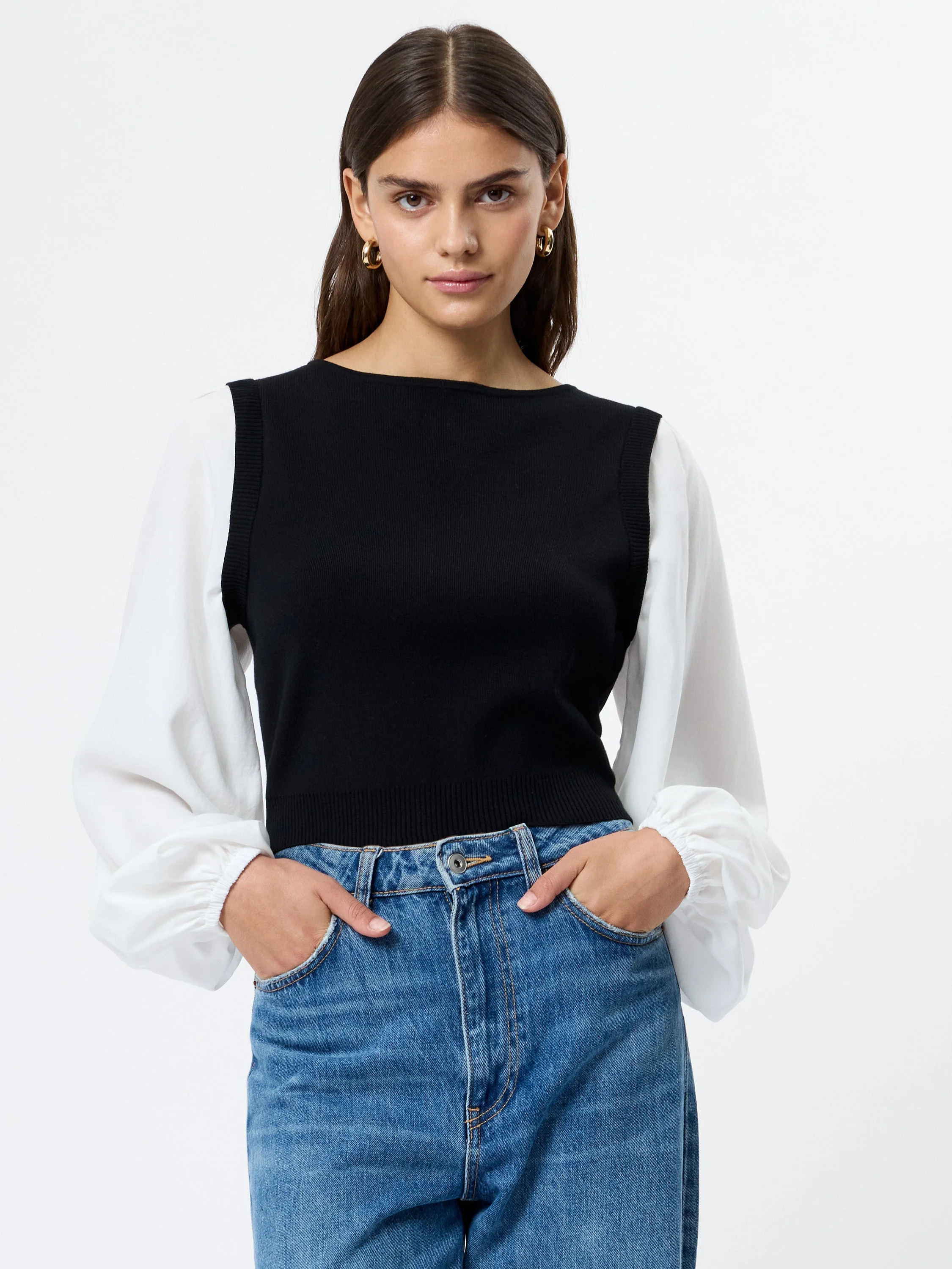 MAXIME KNIT SHIRTING LONG SLEEVE TOP